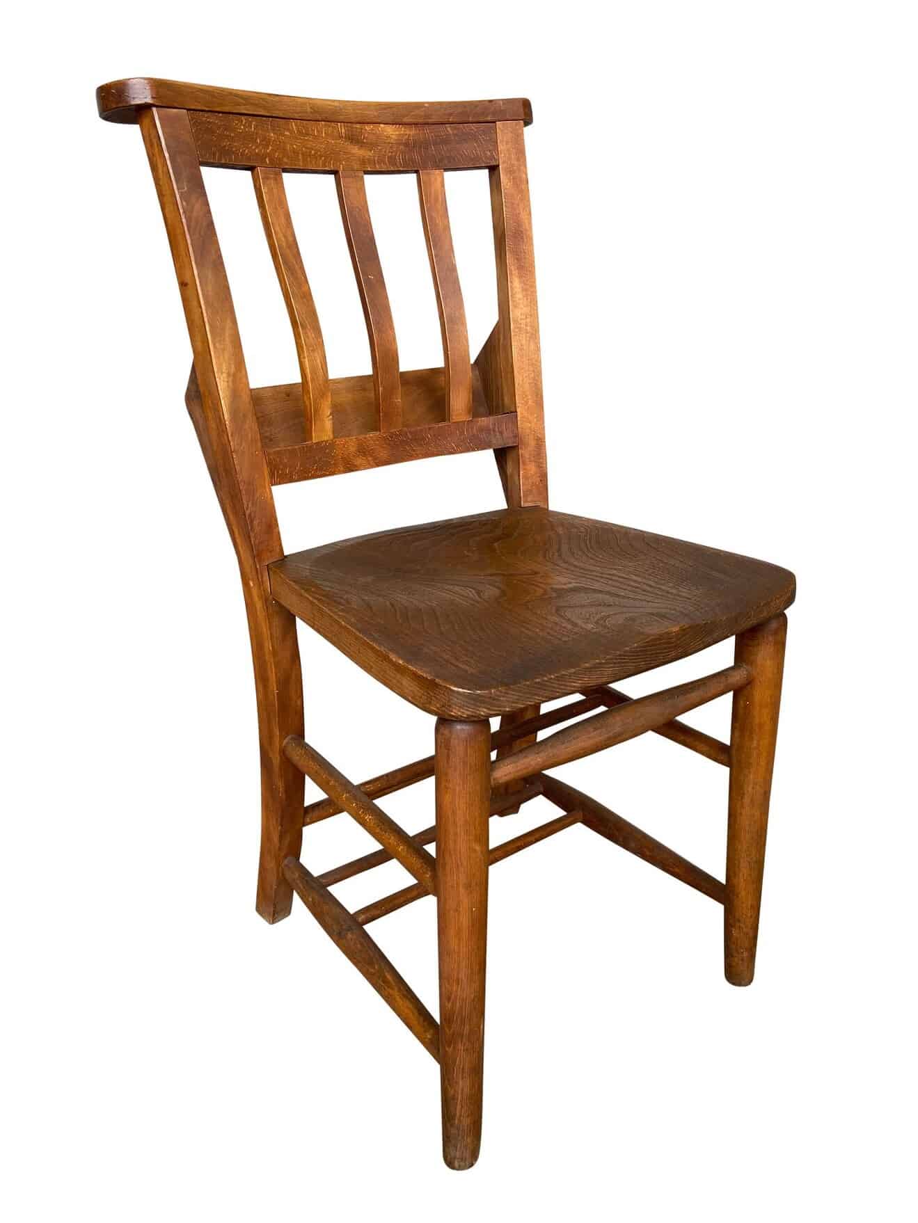 Antique Old Church / Chapel Chairs With Bible Backs