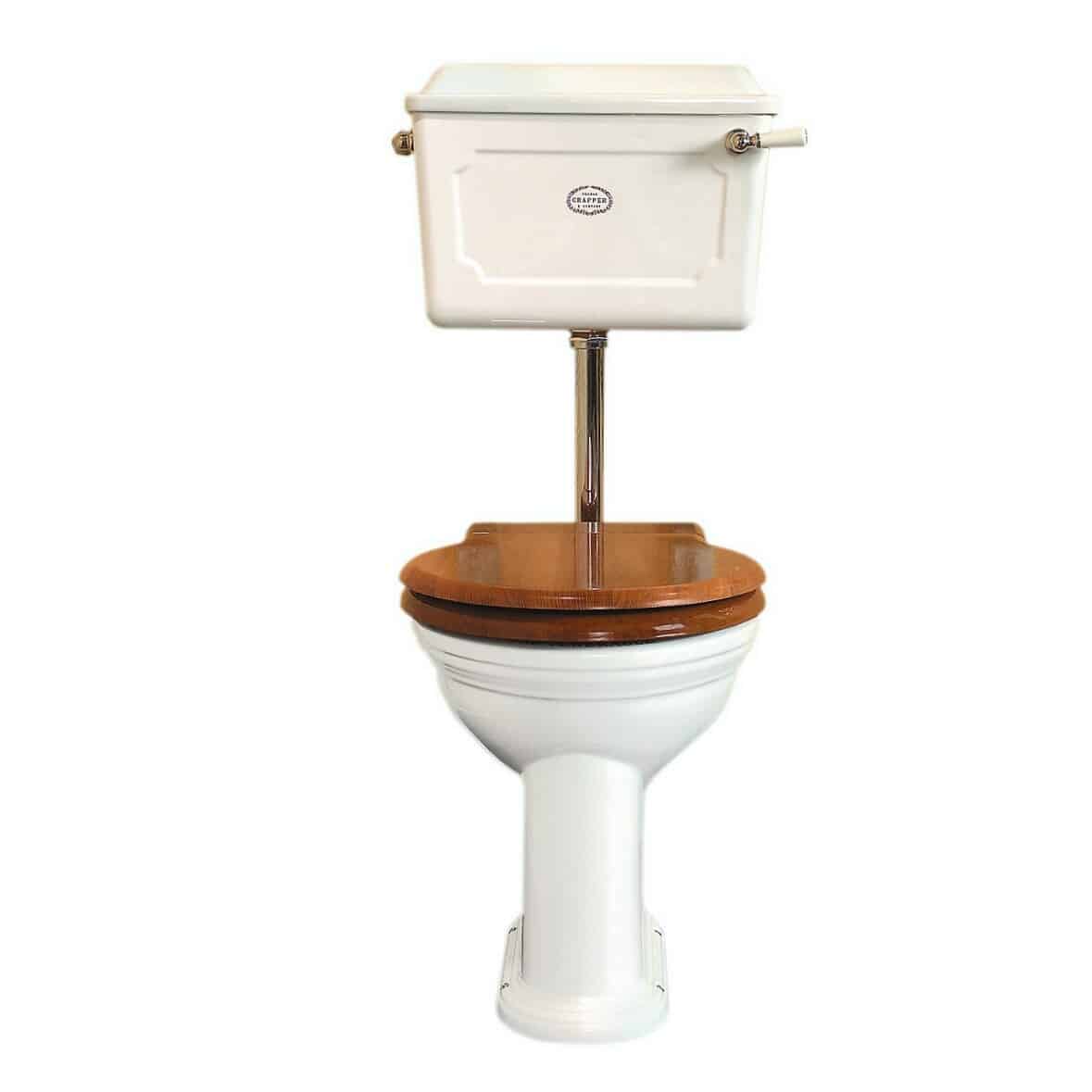 Thomas Crapper Low Level Cistern - Oval Oak Seat