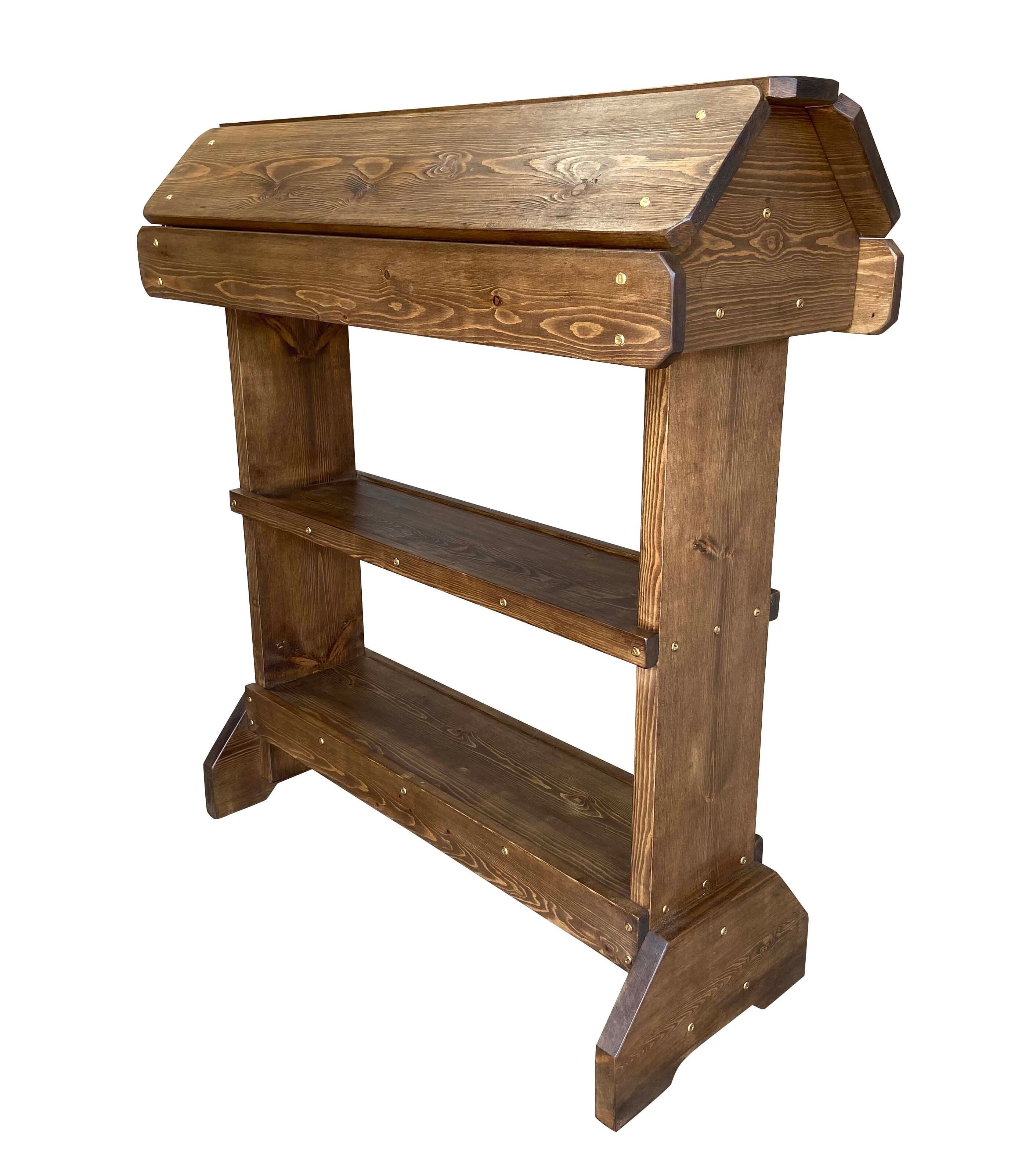 Bespoke Twin Reclaimed Pine Saddle Rack & Shelves - D1869