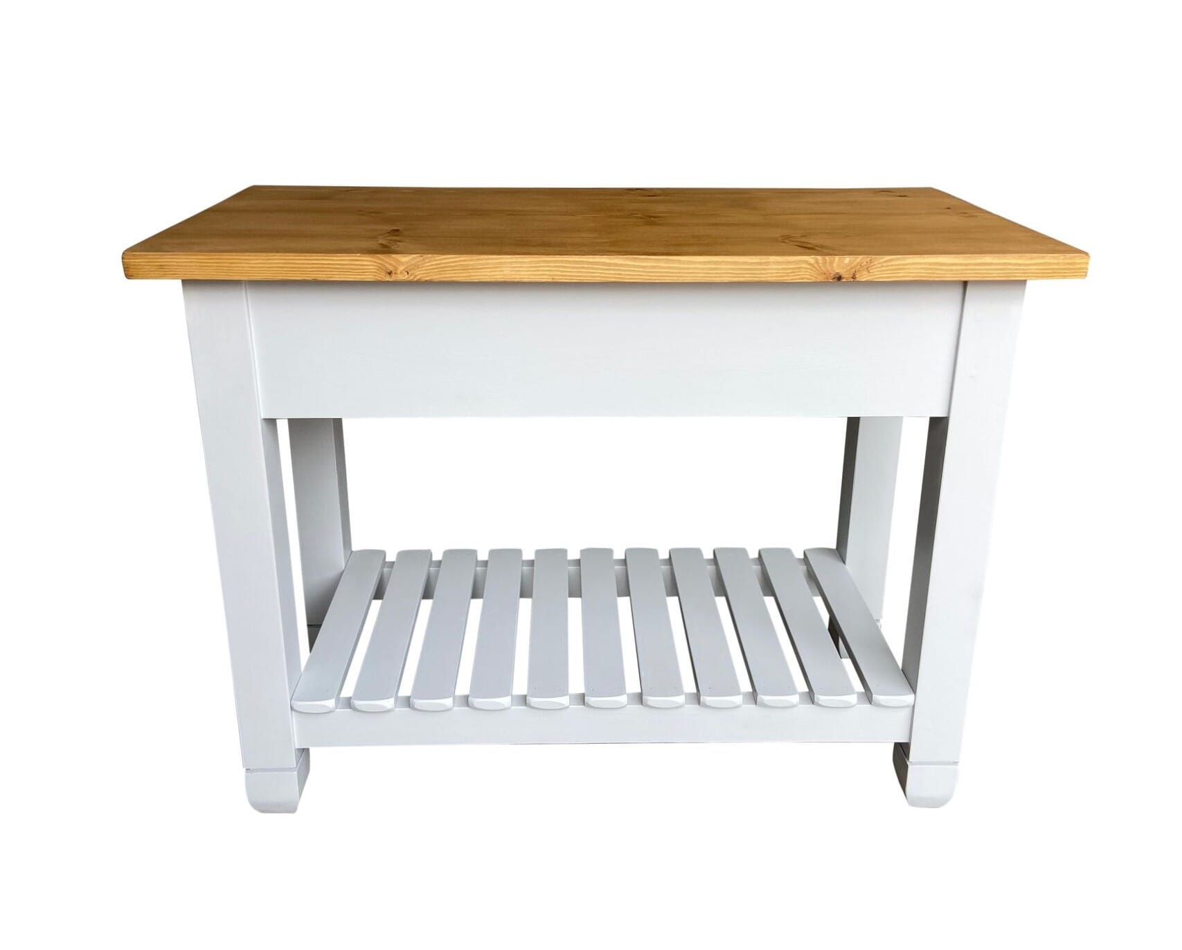 Bespoke Plank Top Kitchen Unit With Slatted Shelf Base - D1870