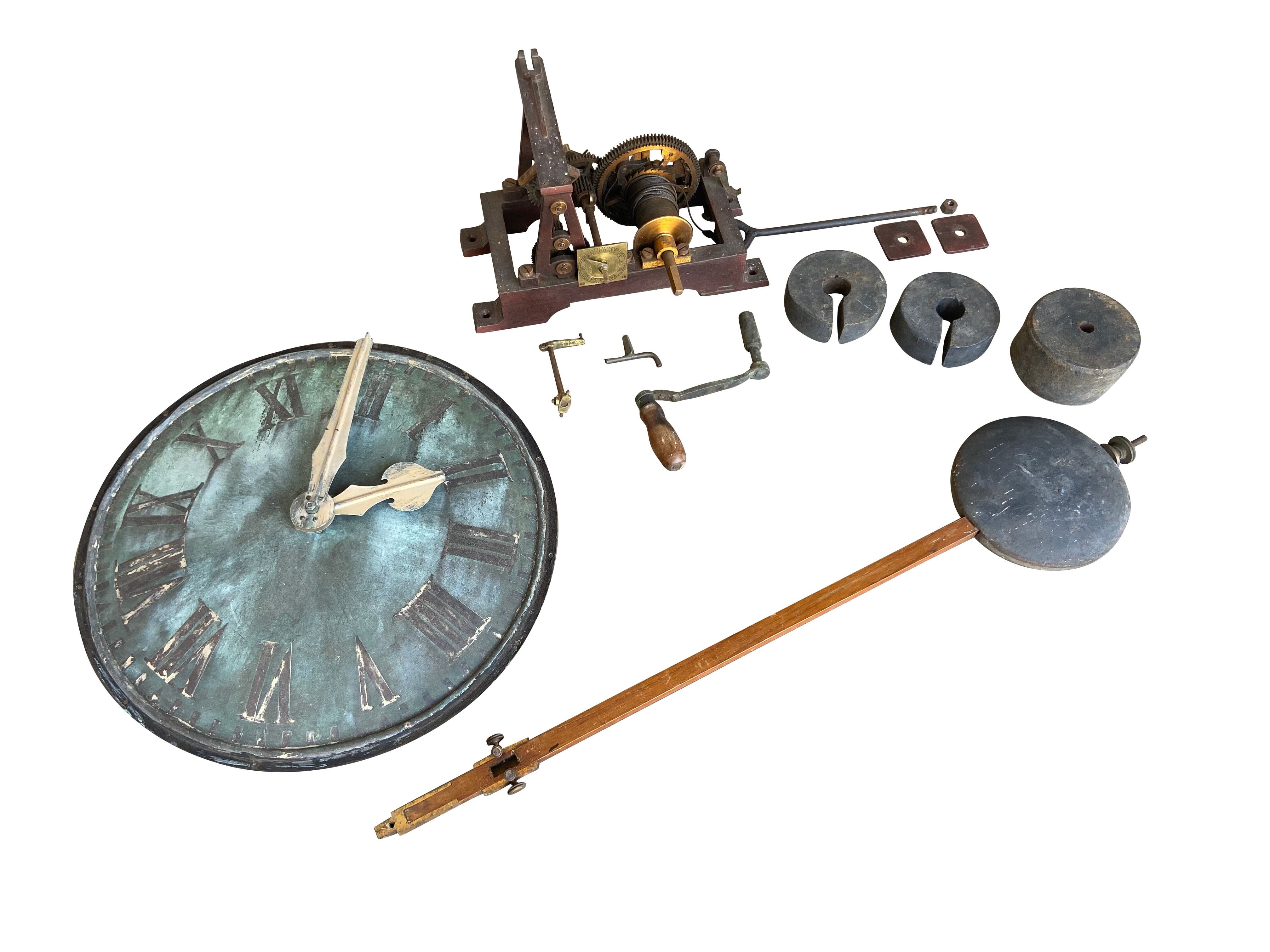 Reclaimed Turret Clock with Copper Clock Face - 9499