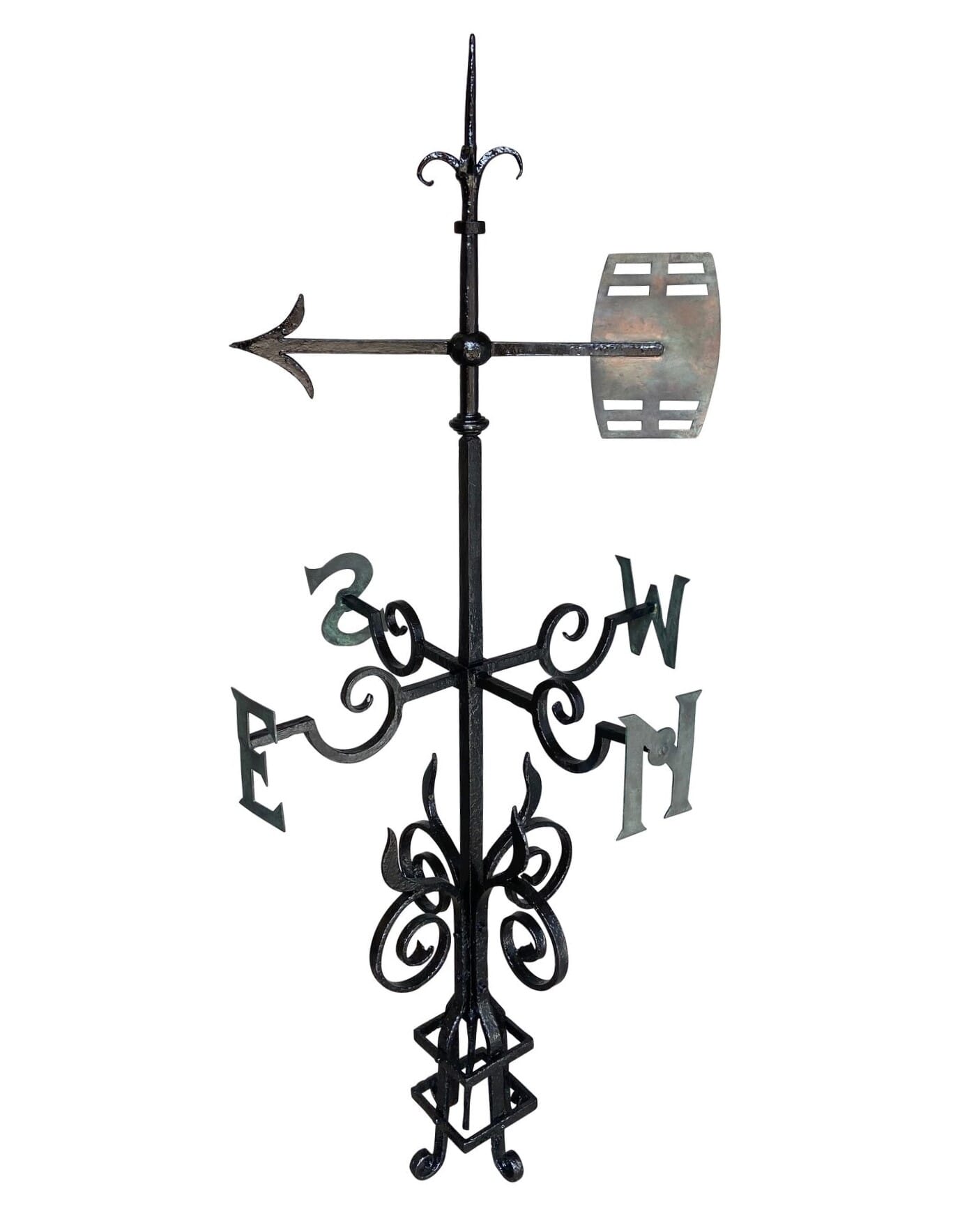 Antique Victorian Iron Weathervane with Copper Letters - 9447