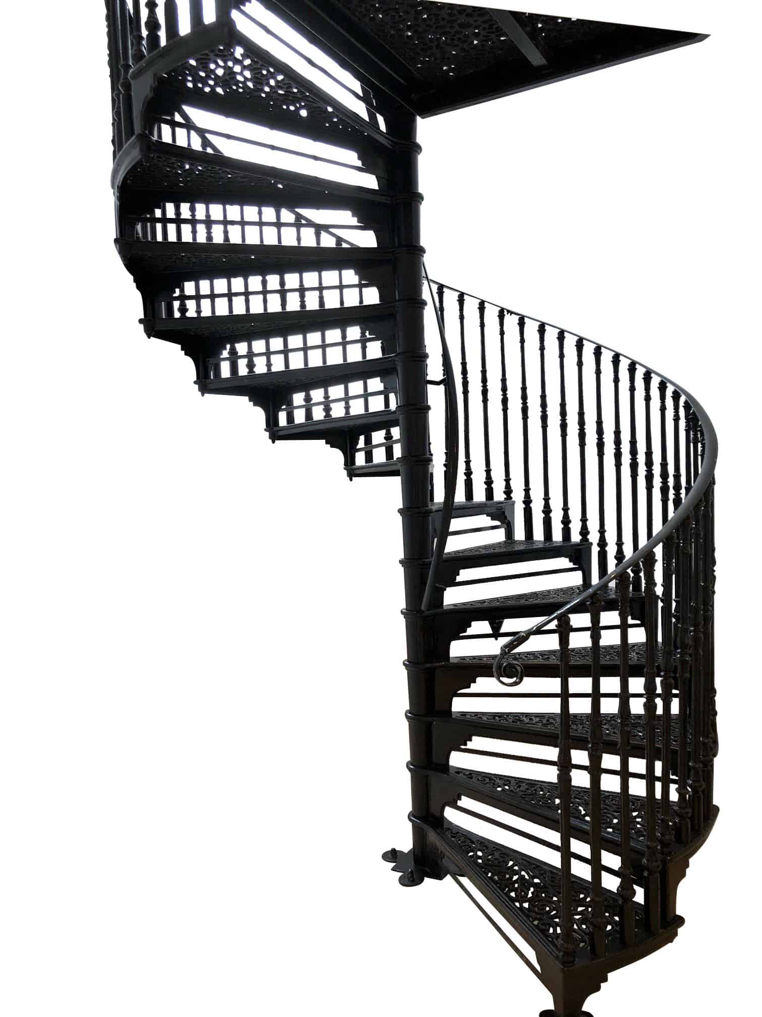 Large Decorative Reclaimed Cast Iron Spiral Staircase