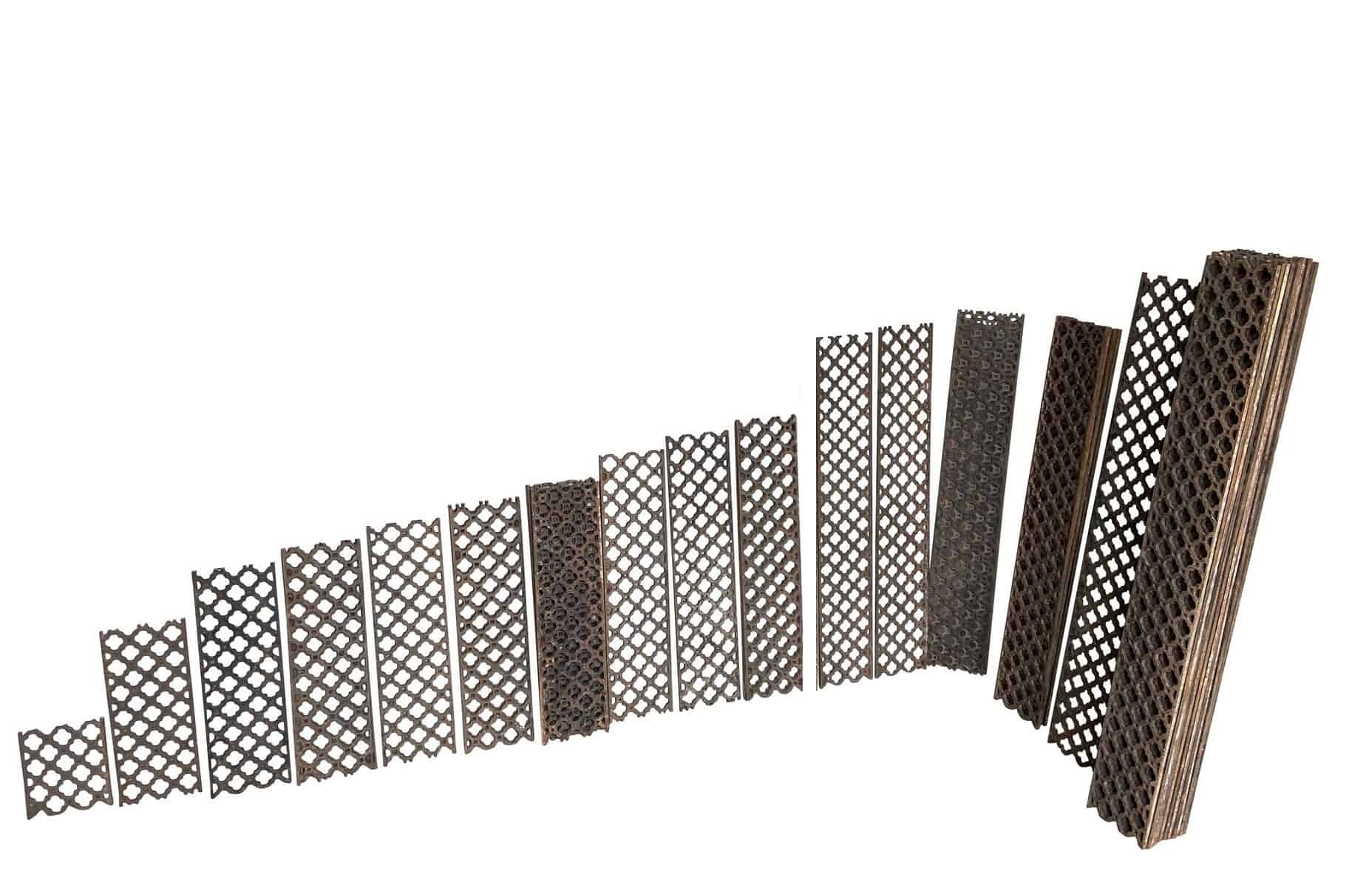 Rare Set of Antique Large Cast Iron Floor Grilles / Grids