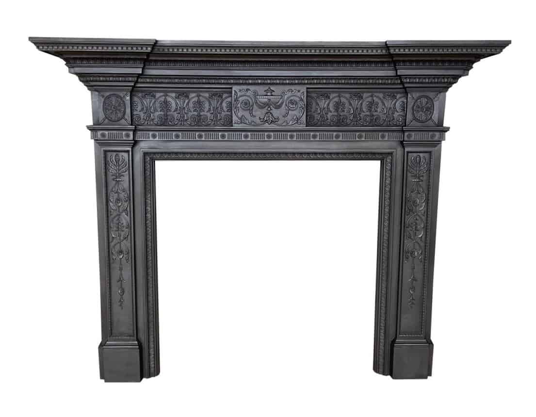 Antique Reclaimed Ornate Cast Iron Fire Surround