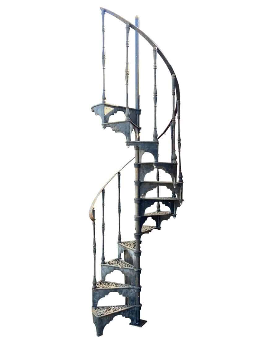 Reclaimed Black Cast Iron Spiral Staircase