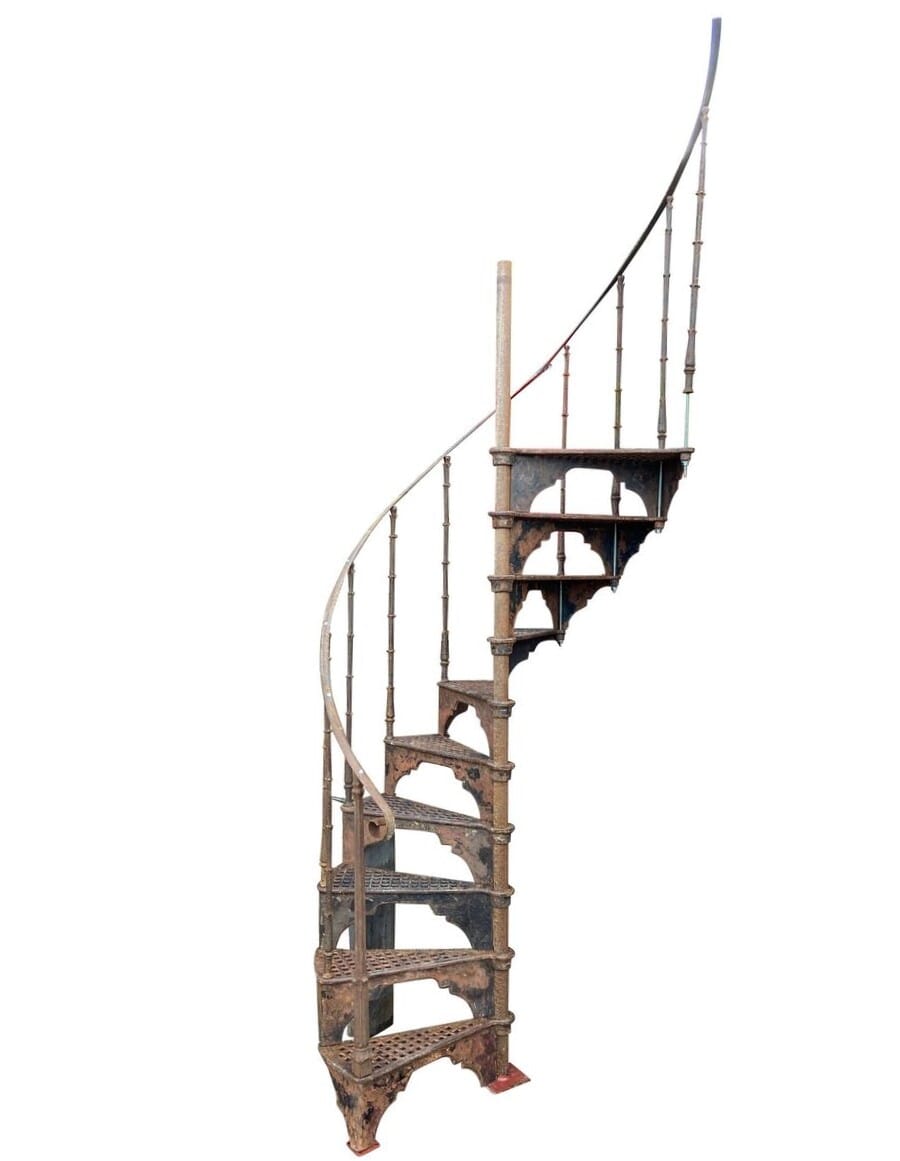 Reclaimed Decorative Cast Iron Spiral Staircase - 9474