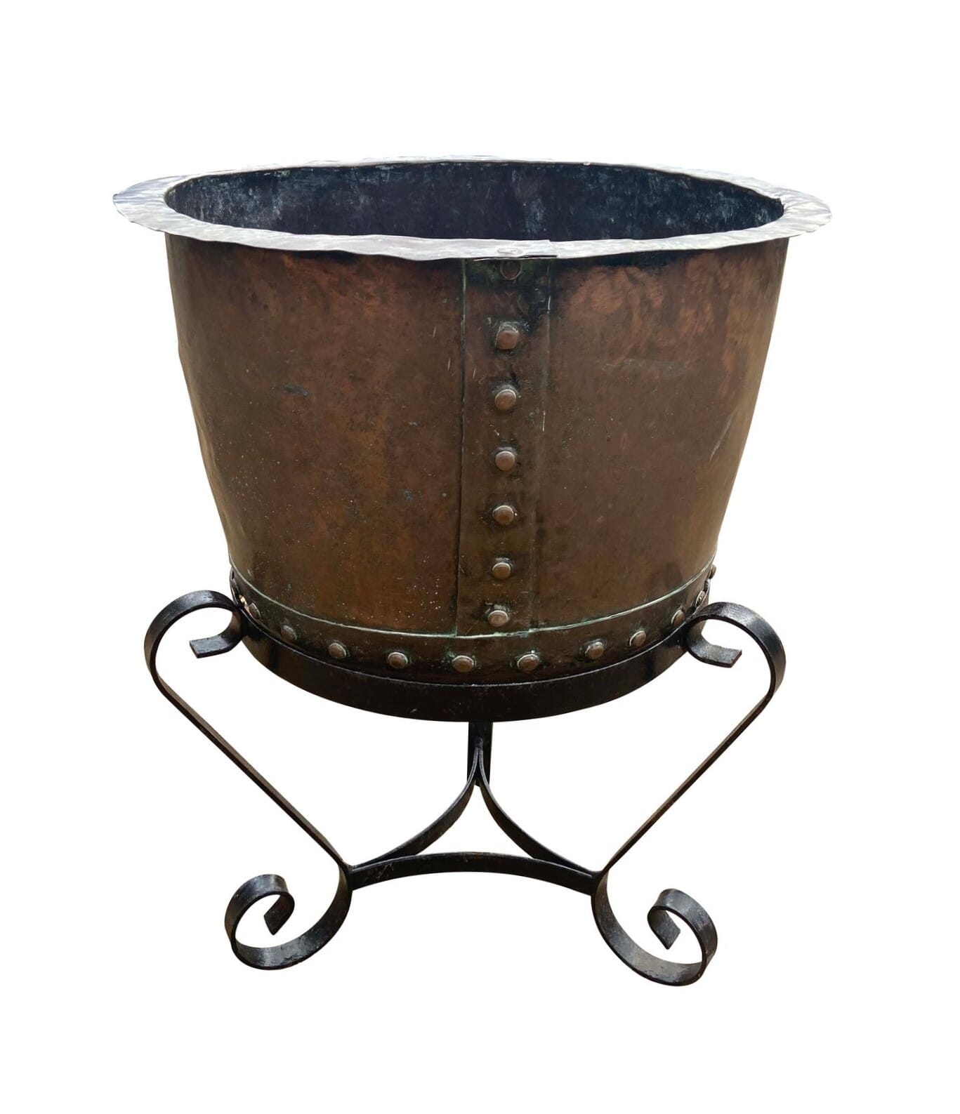 Victorian Outdoor Copper Garden Pot / Planter With Stand - 9504