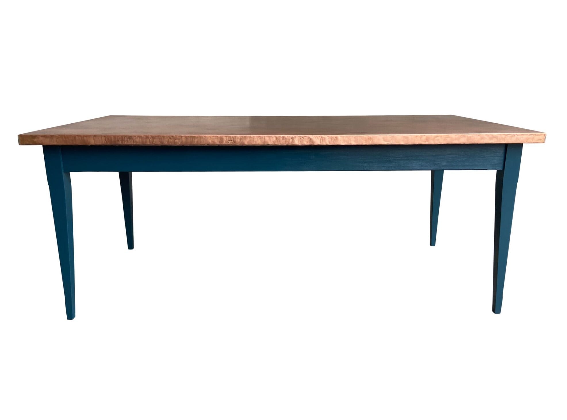 Bespoke Kitchen Copper Top Table And Painted Base - D1888