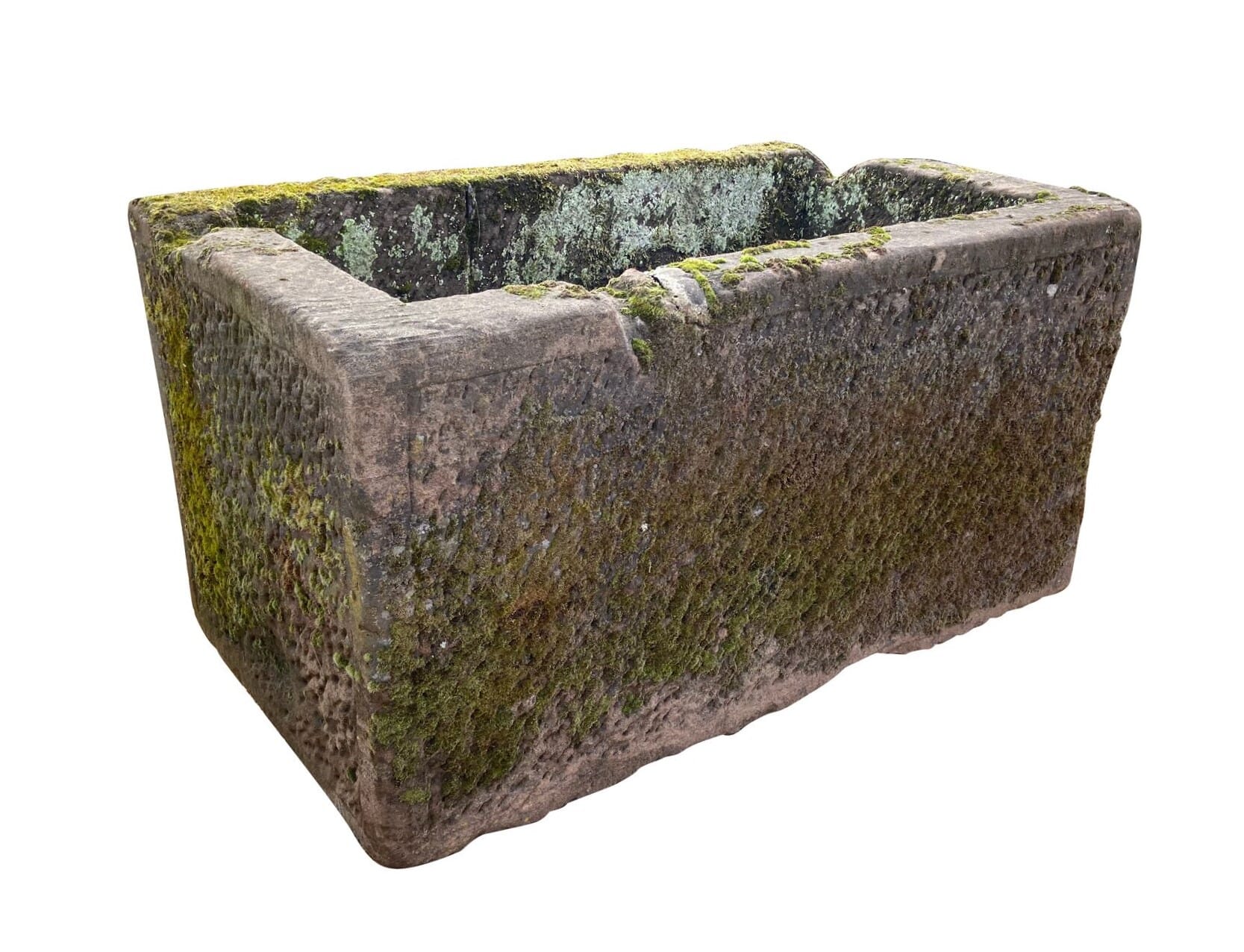 Antique English Hand Carved Solid Stone Garden Trough - 9516
