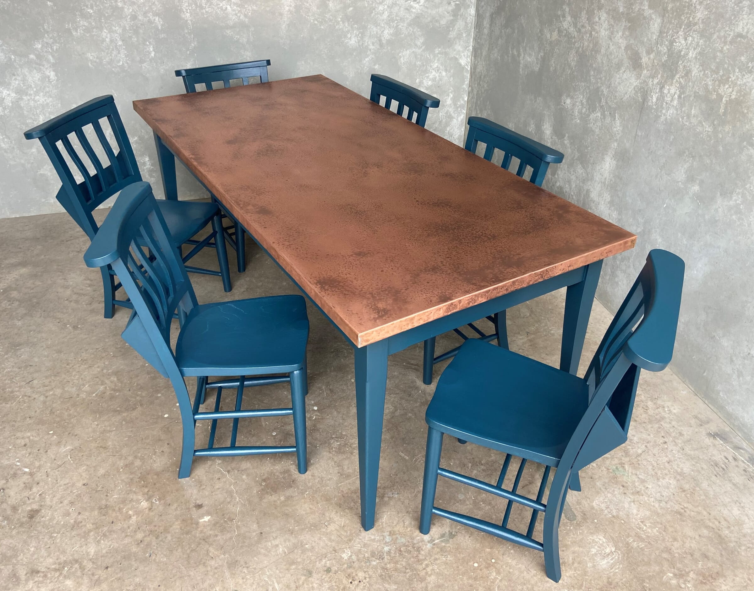 copper kitchen table and chair