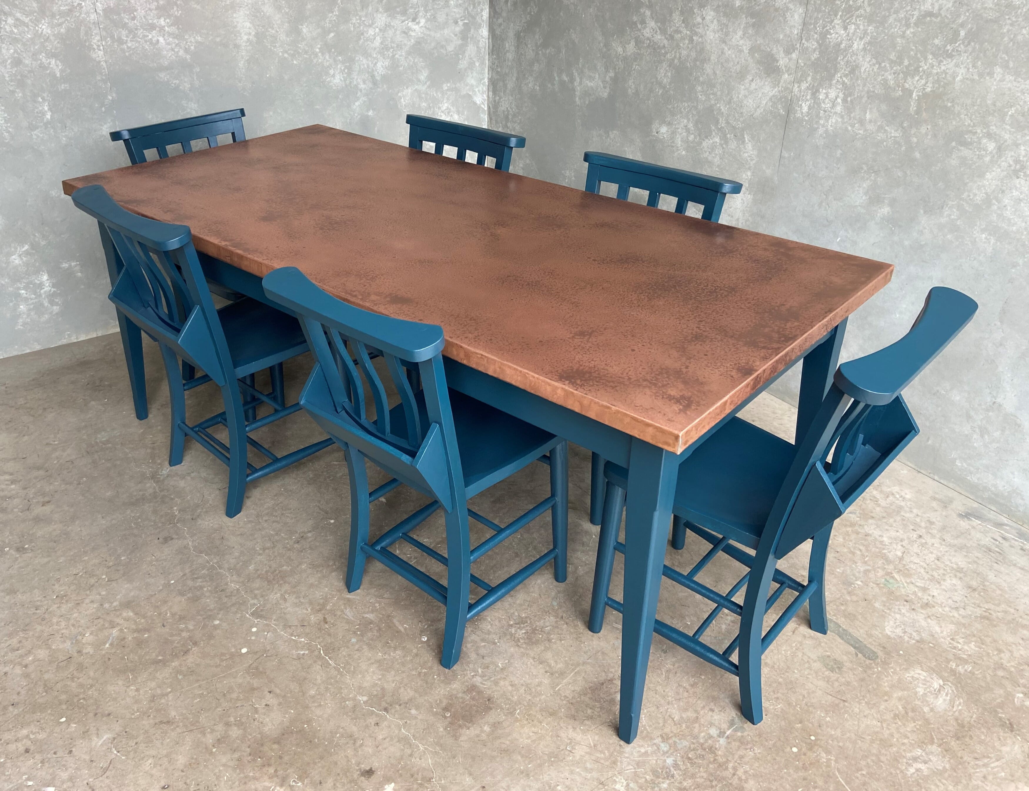 copper kitchen table and chair
