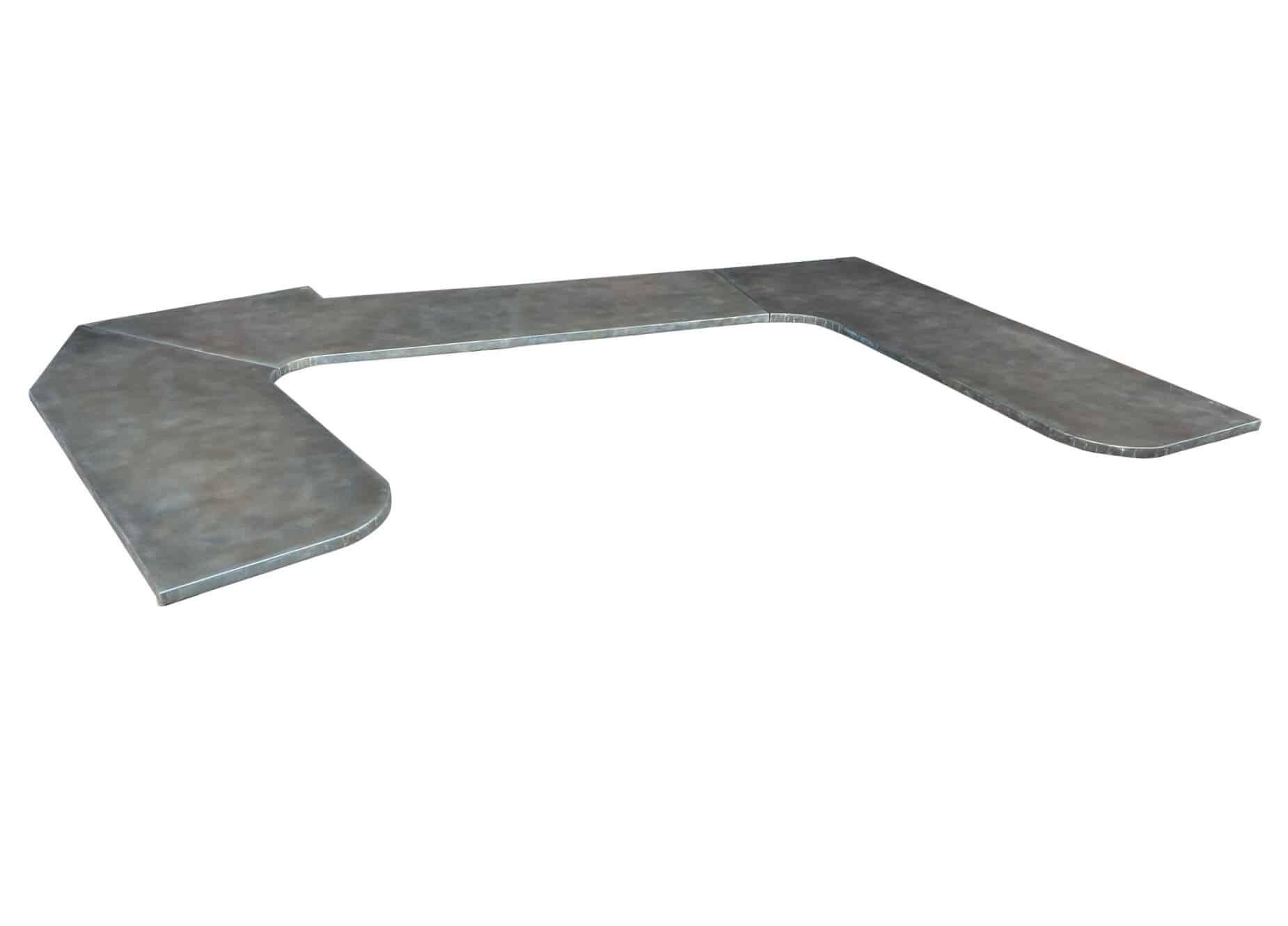 Bespoke Antiqued Zinc Reception Desk Tops