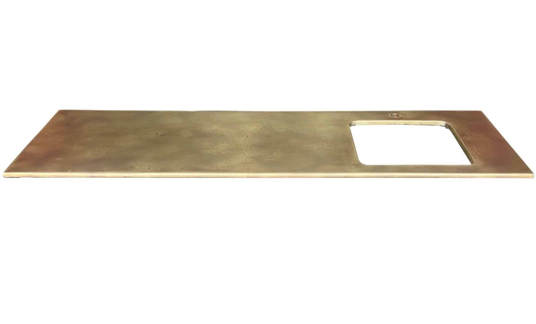 Handmade Antique Brass Slimline Kitchen Worktop
