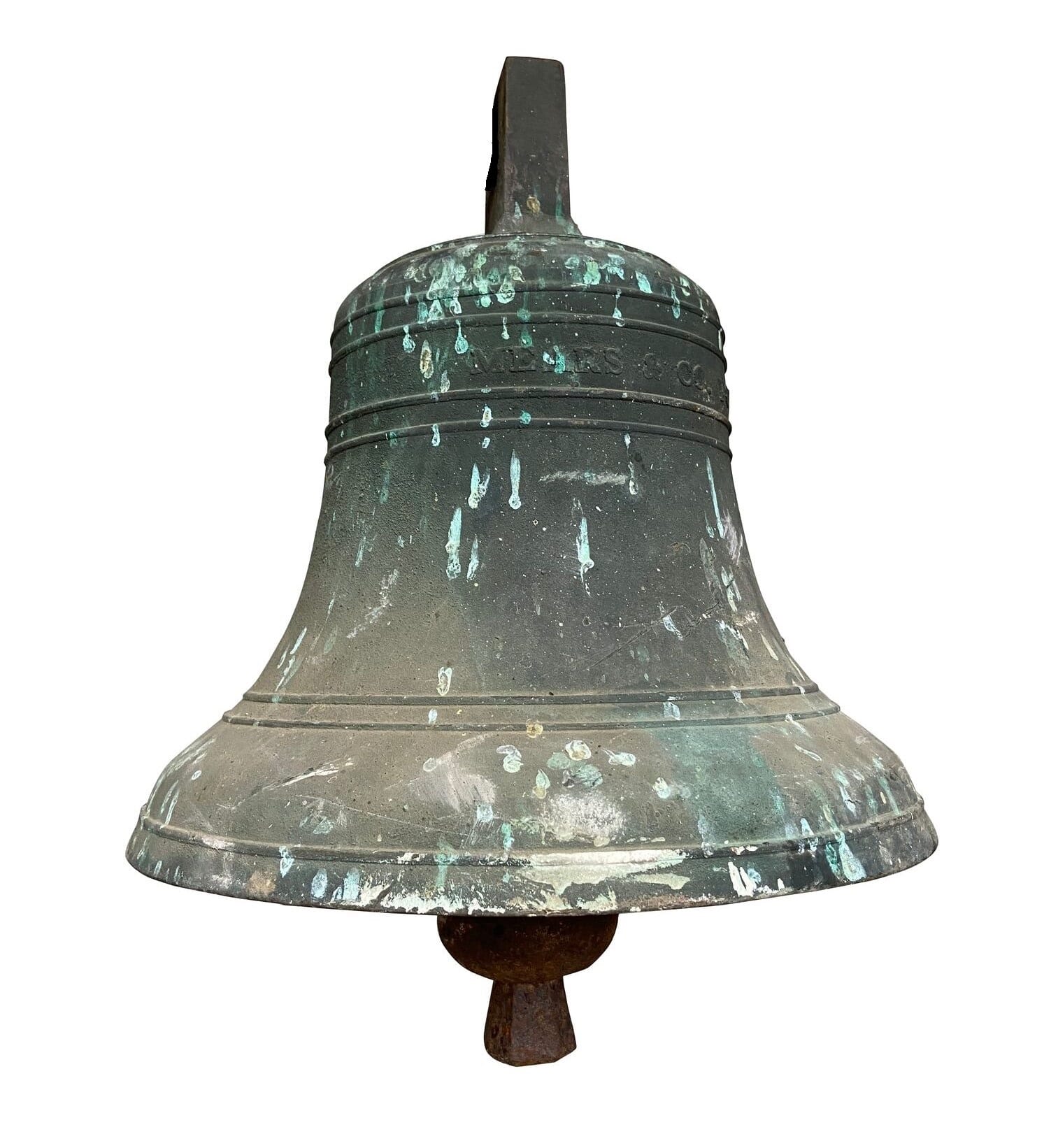 Antique Mears London Church Bronze Bell with Clapper - 9420