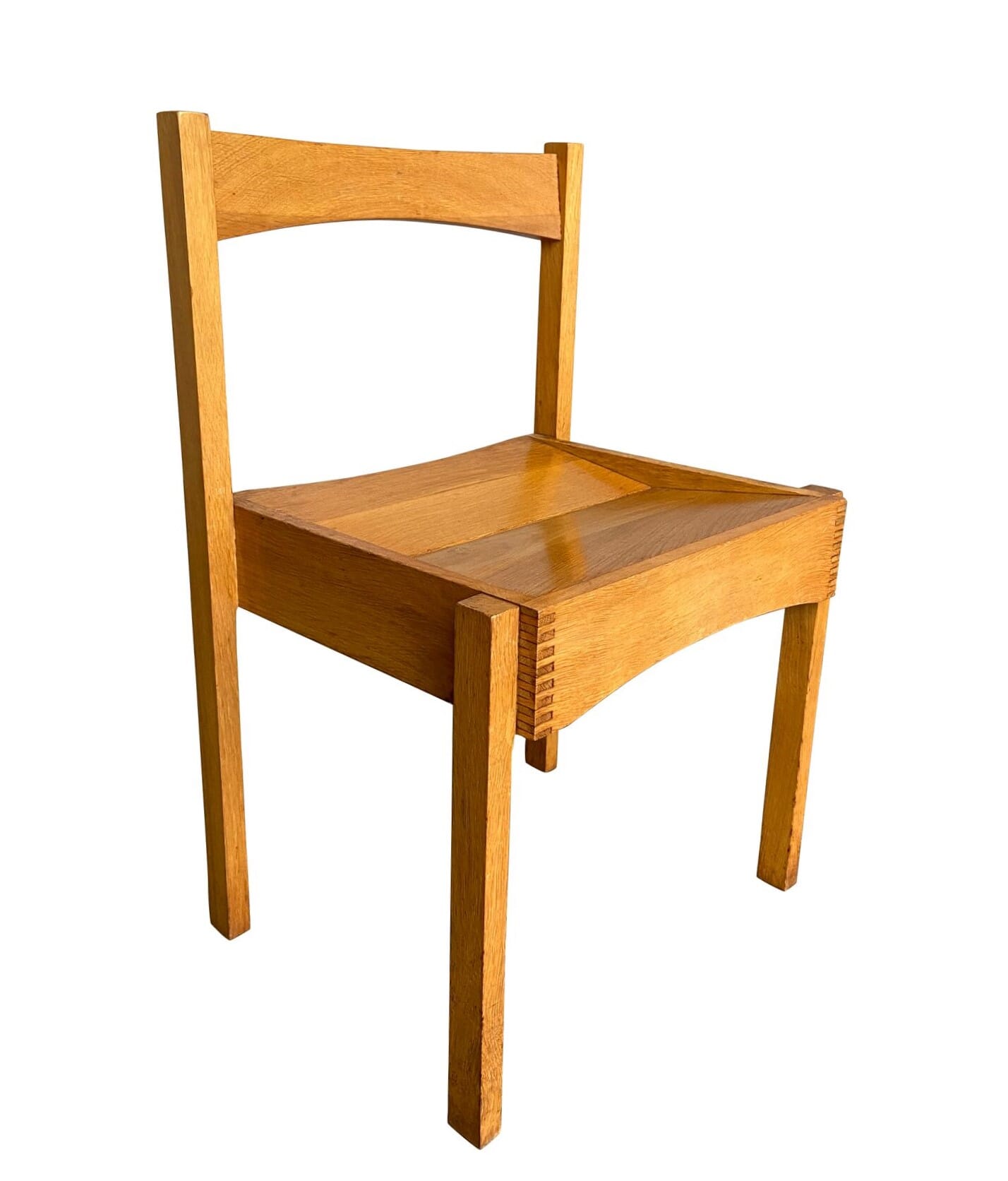 Original Reclaimed Solid Oak Stacking Church Chairs - 9523
