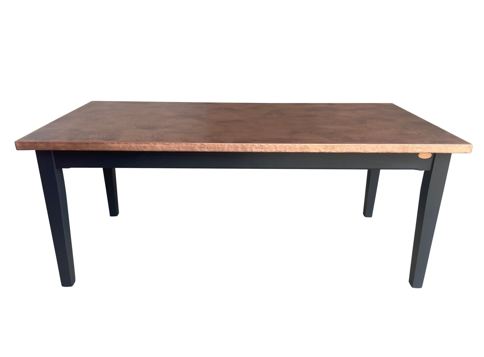 Kitchen Bespoke Copper Top Table And Wooden Painted Base - D1895