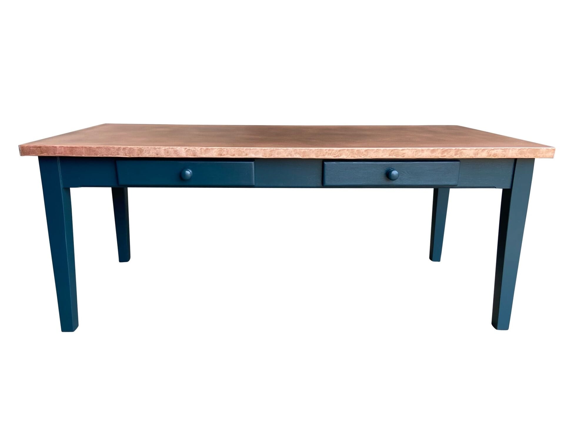 Kitchen Bespoke Copper Top Table With Drawers - D1896