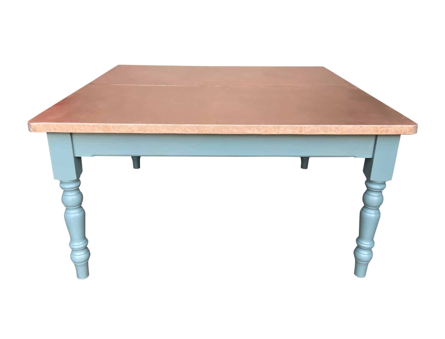 Bespoke Kitchen Copper Top Table With Detachable Legs