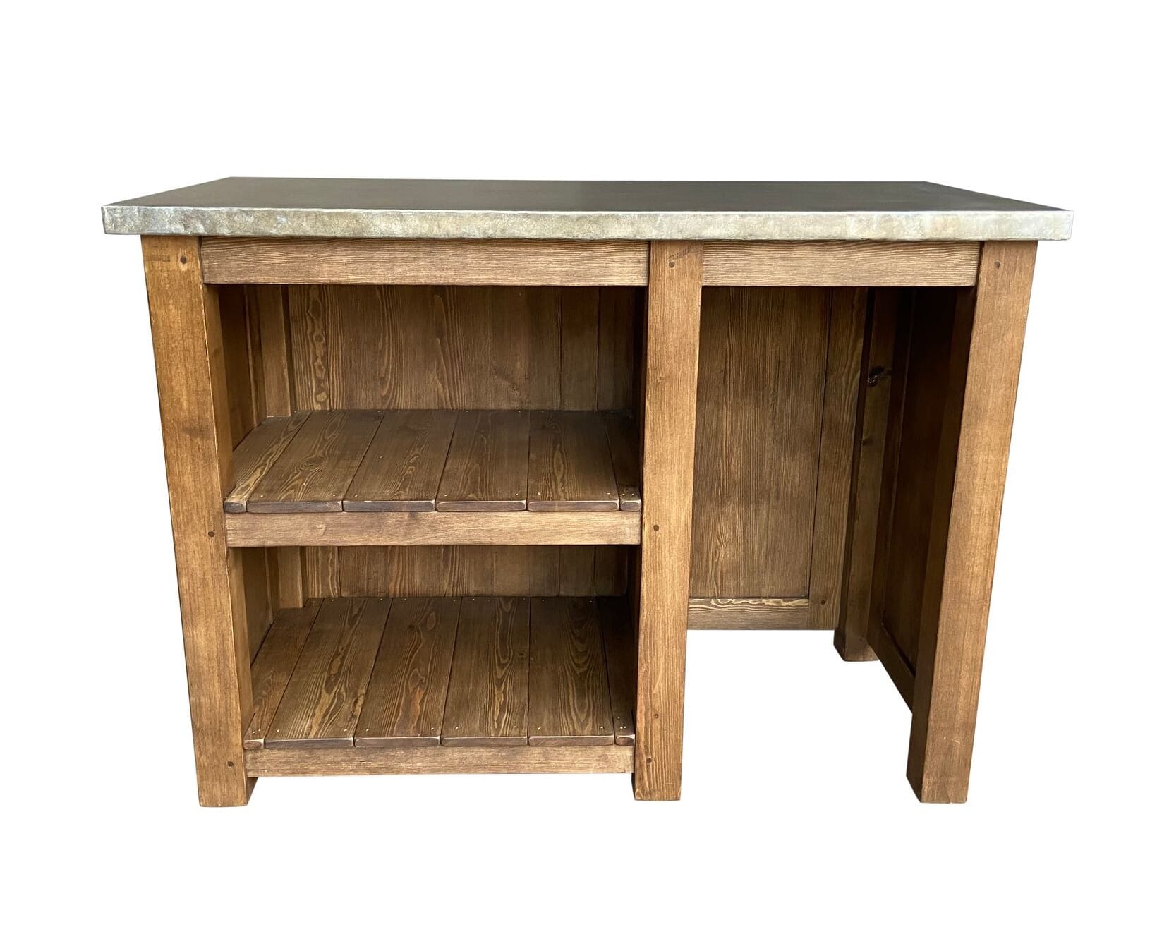 Bespoke Antique Zinc Kitchen Unit With Waxed Base - D1898