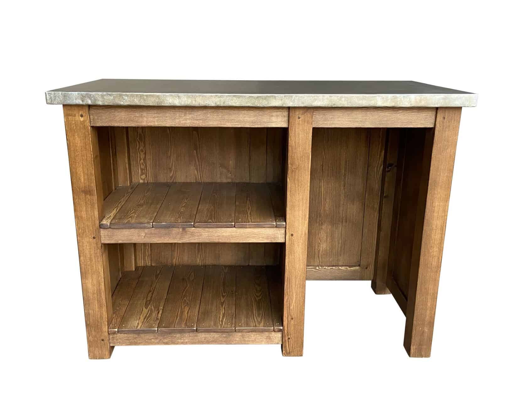 Bespoke Antique Zinc Kitchen Unit With Waxed Base