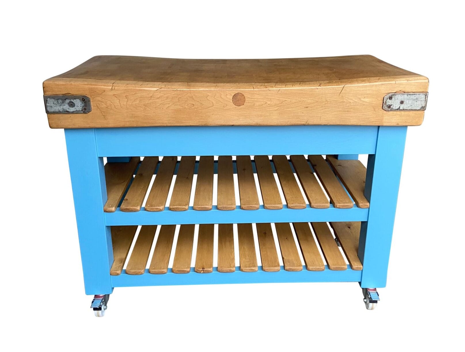 Original Butchers Chopping Block Top on Bespoke Base - D1903