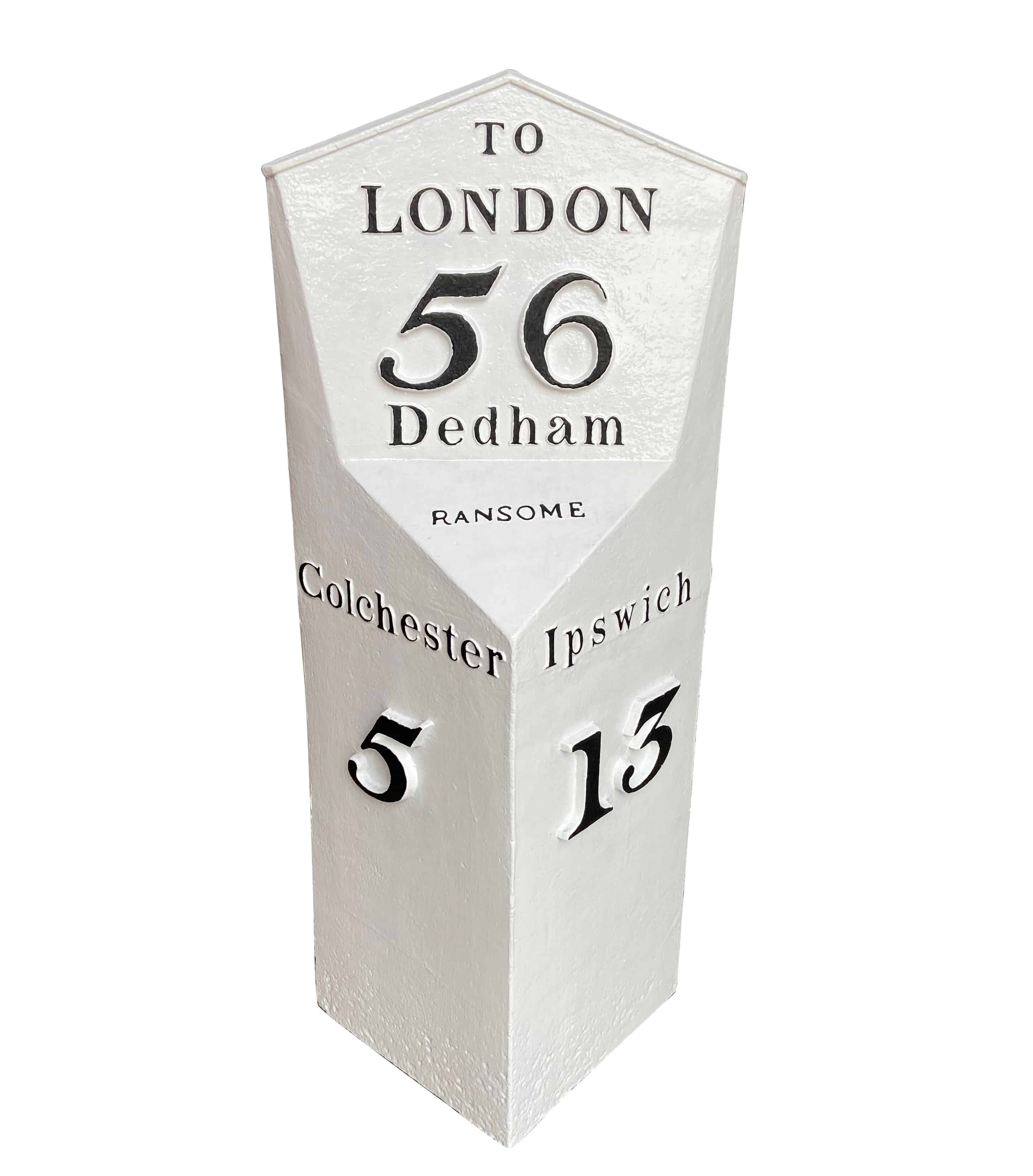 Original Cast Iron Milepost Road Sign