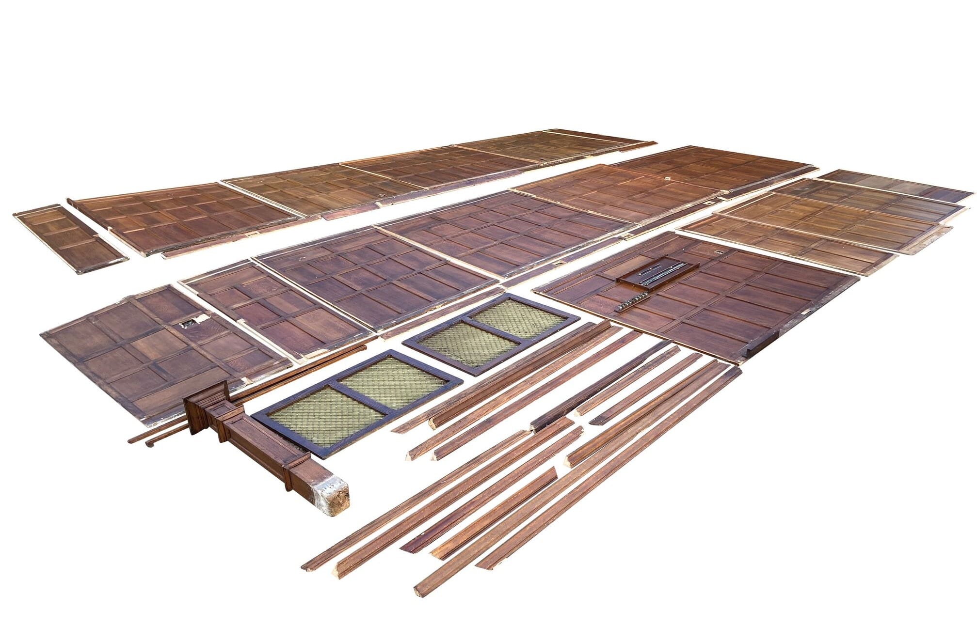 Reclaimed Solid Oak Frame Panelling With Veneer Panels - 9545