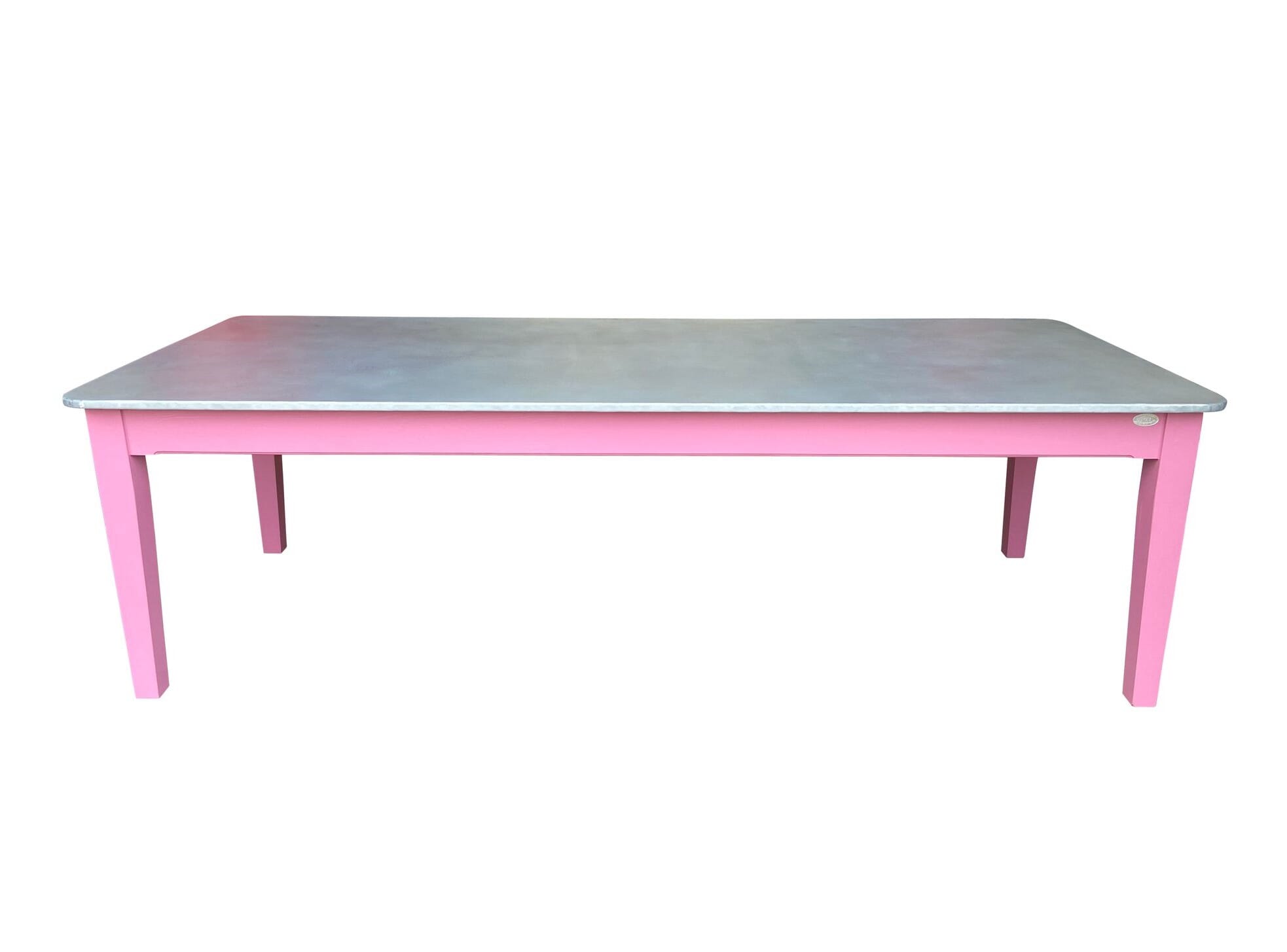 Handmade Large Antique Distressed Zinc Top Kitchen Table - D1911