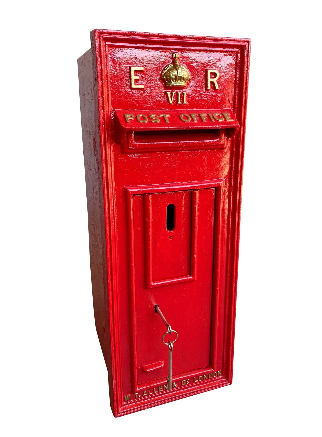 Antique Edward 7th Cast Iron Red Wall Mounted Post Box - 8804