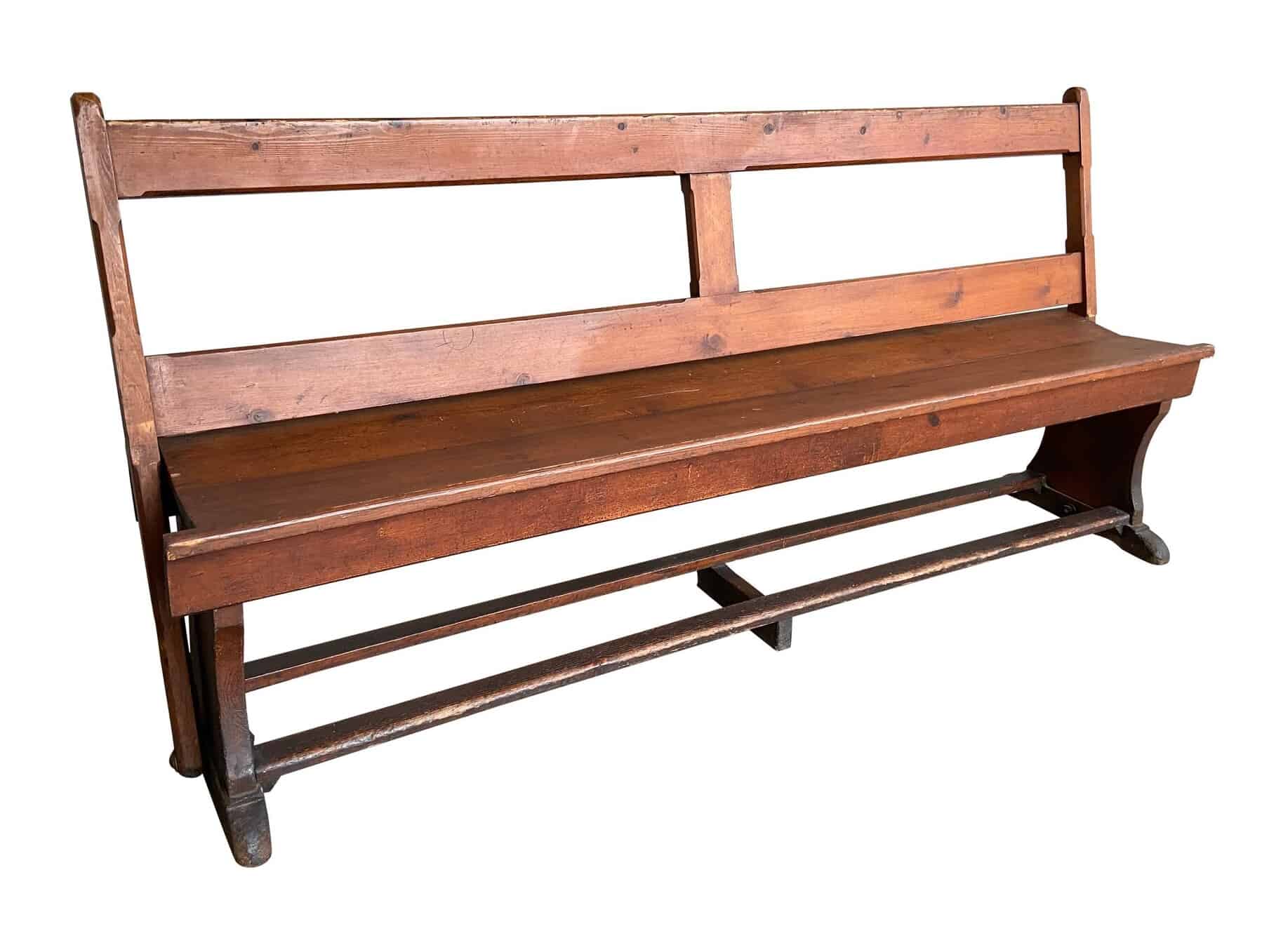 Salvaged Pitch Pine Church or Chapel Bench