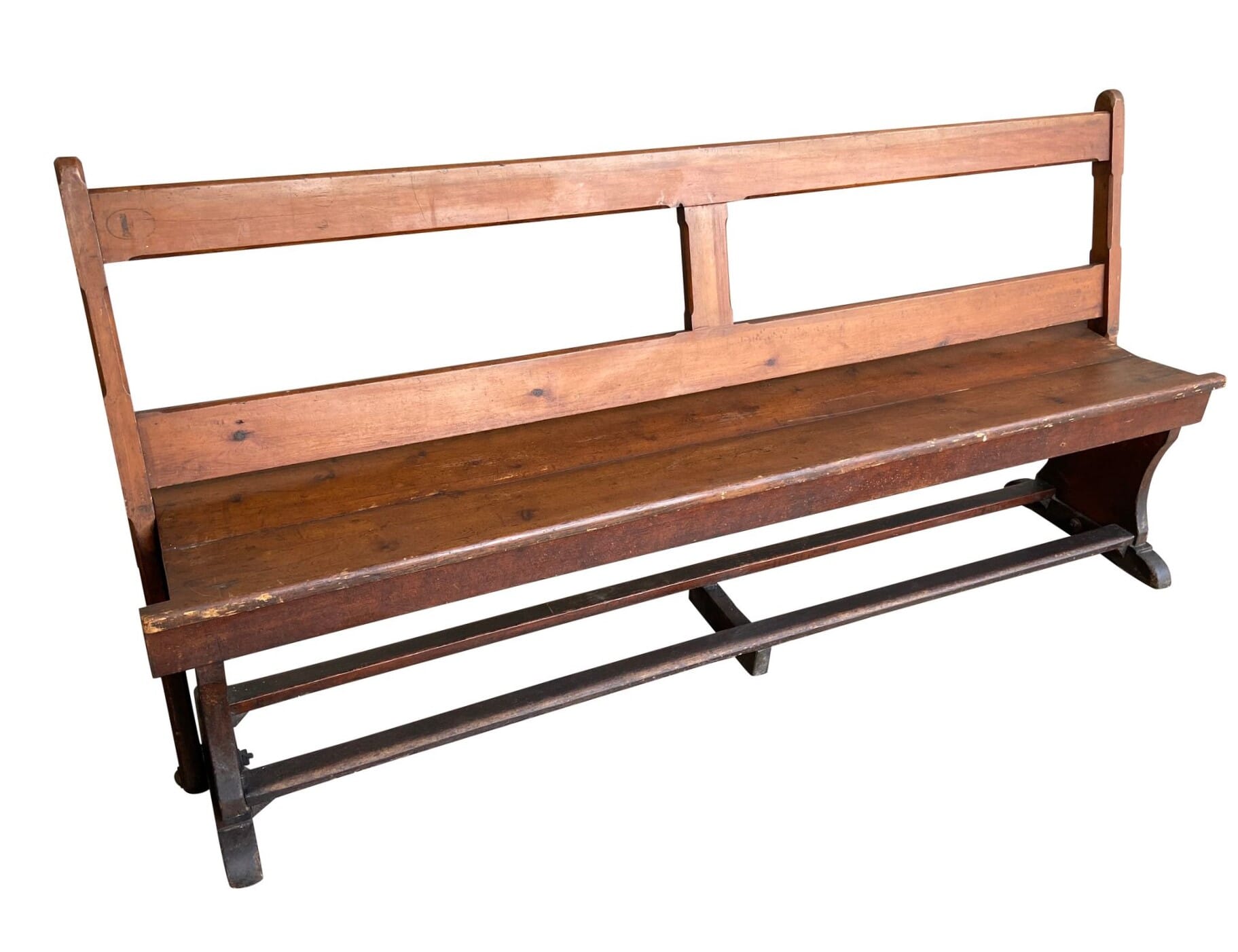 Reclaimed Old Pitch Pine Church or Chapel Bench - 9565D