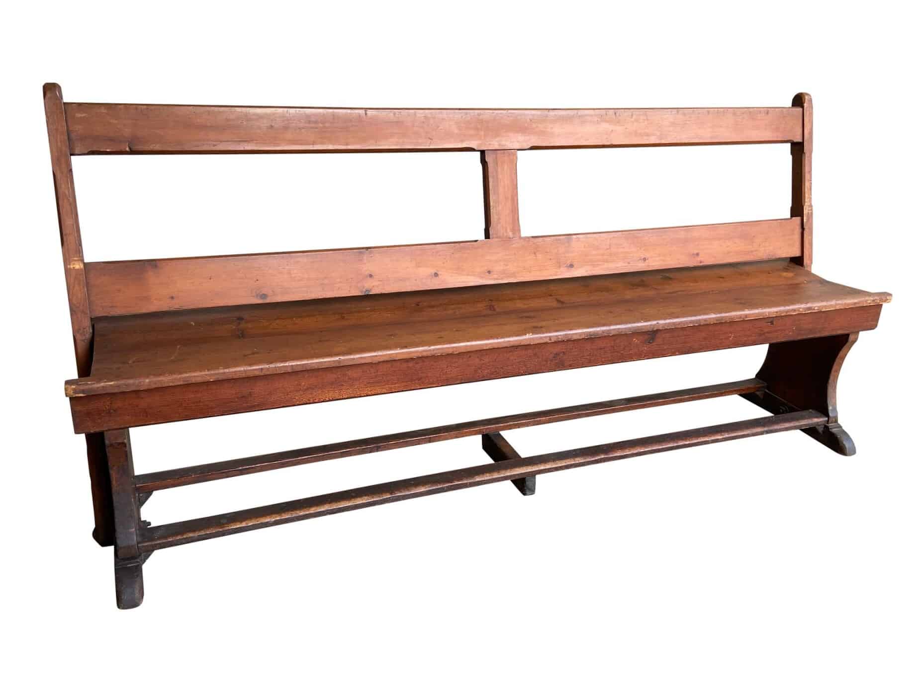 Reclaimed Old Pitch Pine Chapel or Church Bench