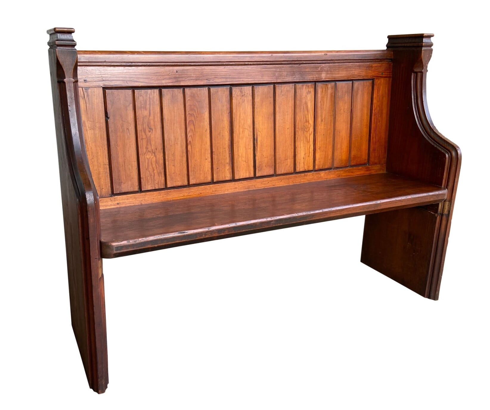 Old Salvaged Antique Pitch Pine Church or Chapel Pew - 9564E
