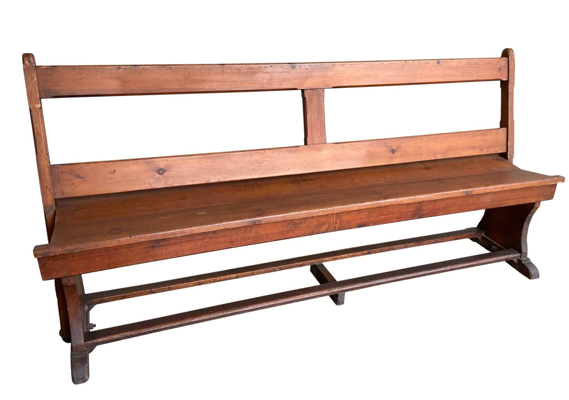 Reclaimed Antique Pitch Pine Chapel or Church Bench