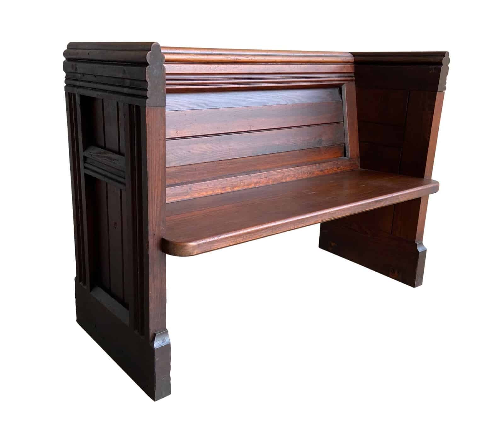 Antique Decorative Pitch Pine Church or Chapel Pew