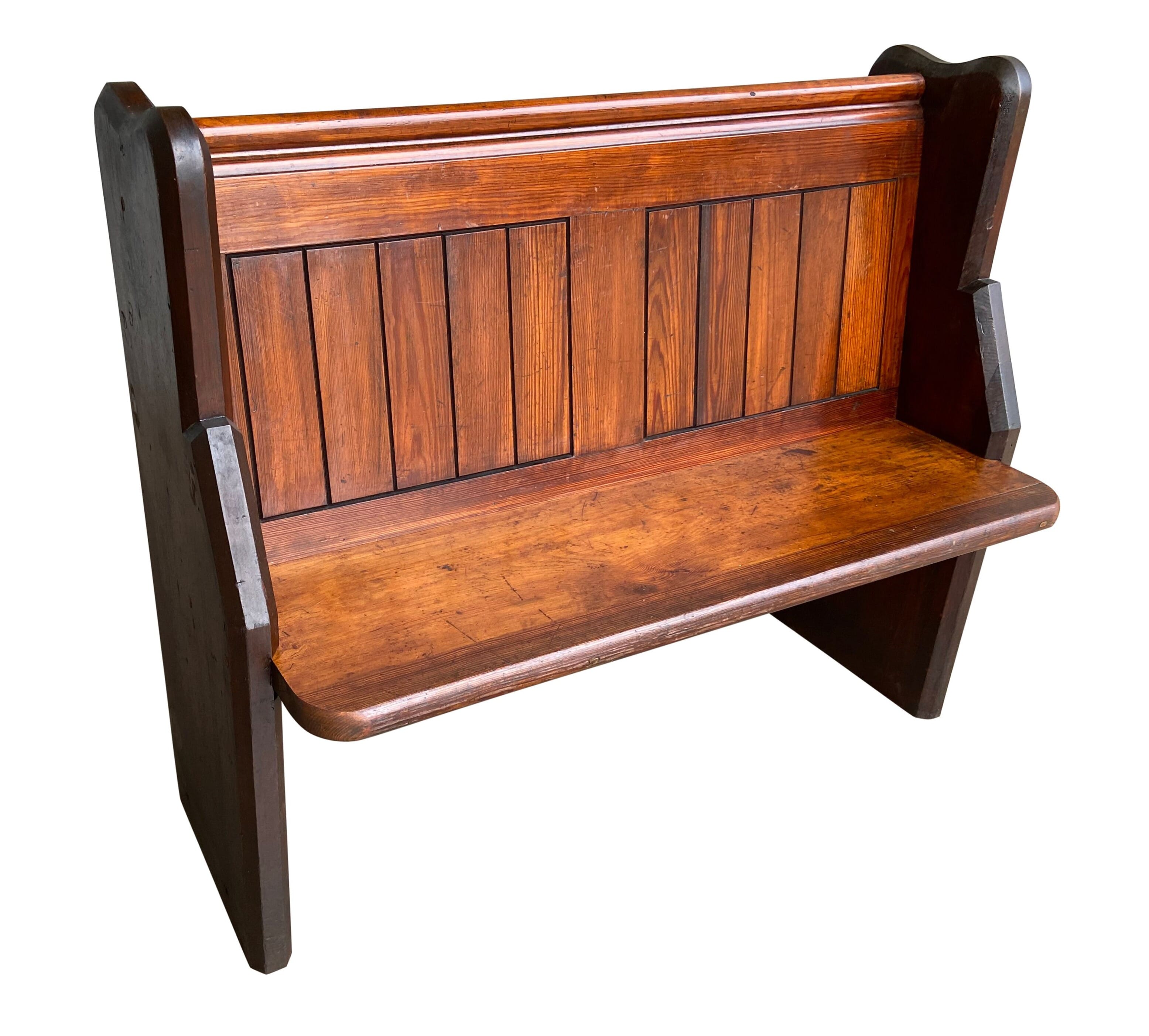 Old Antique Pitch Pine Church or Chapel Pew - 9564H