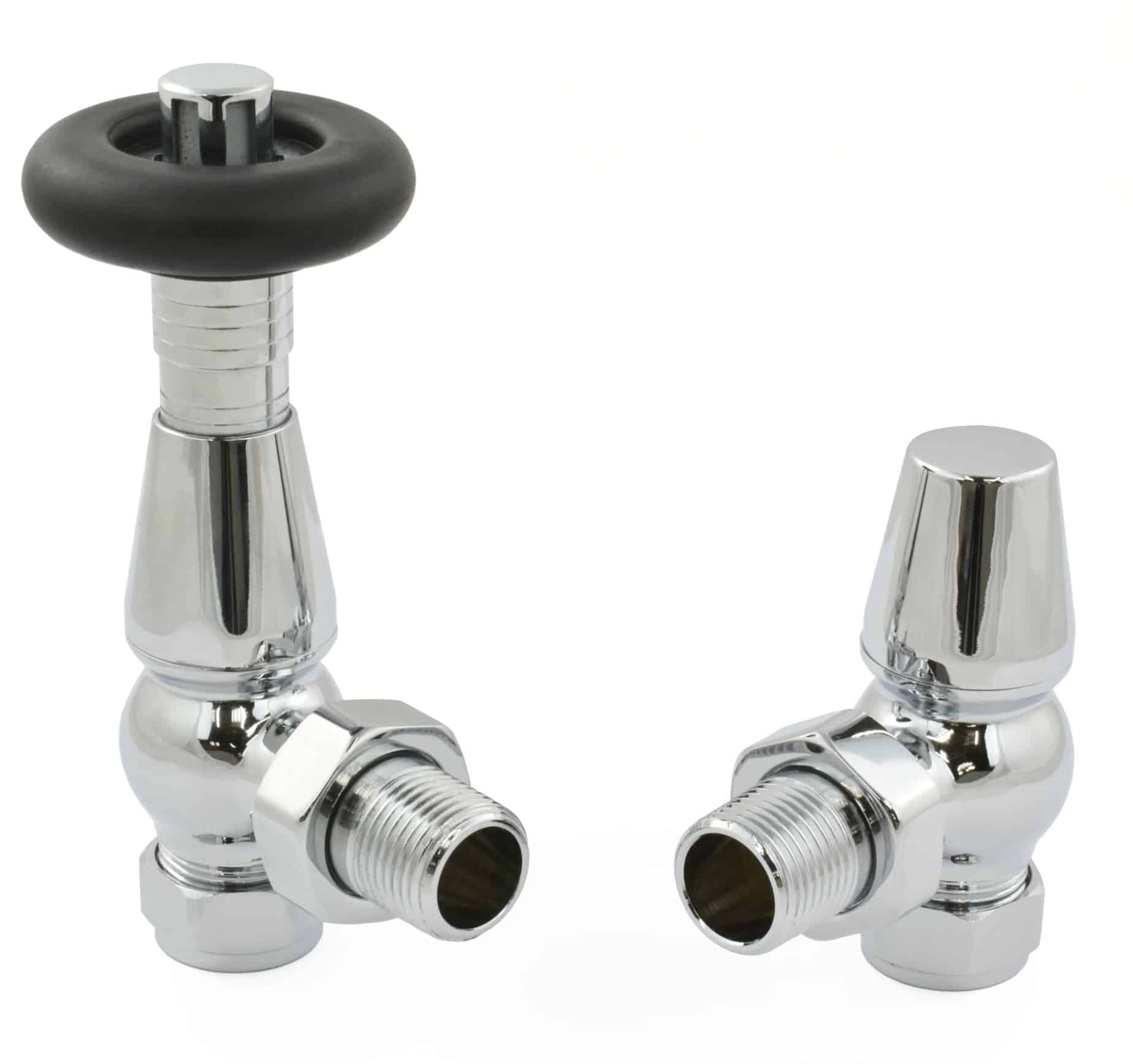 Chrome Thermostatic Angled Radiator Valves