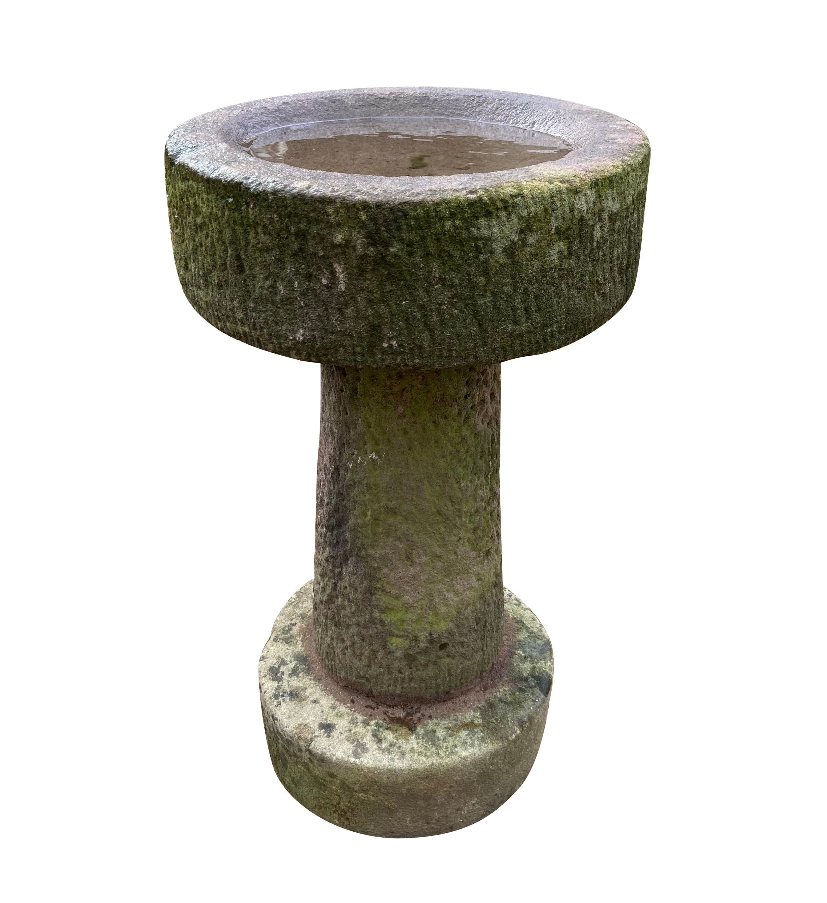 Hand Carved Solid Stone Garden Outdoor Bird Bath - 9558