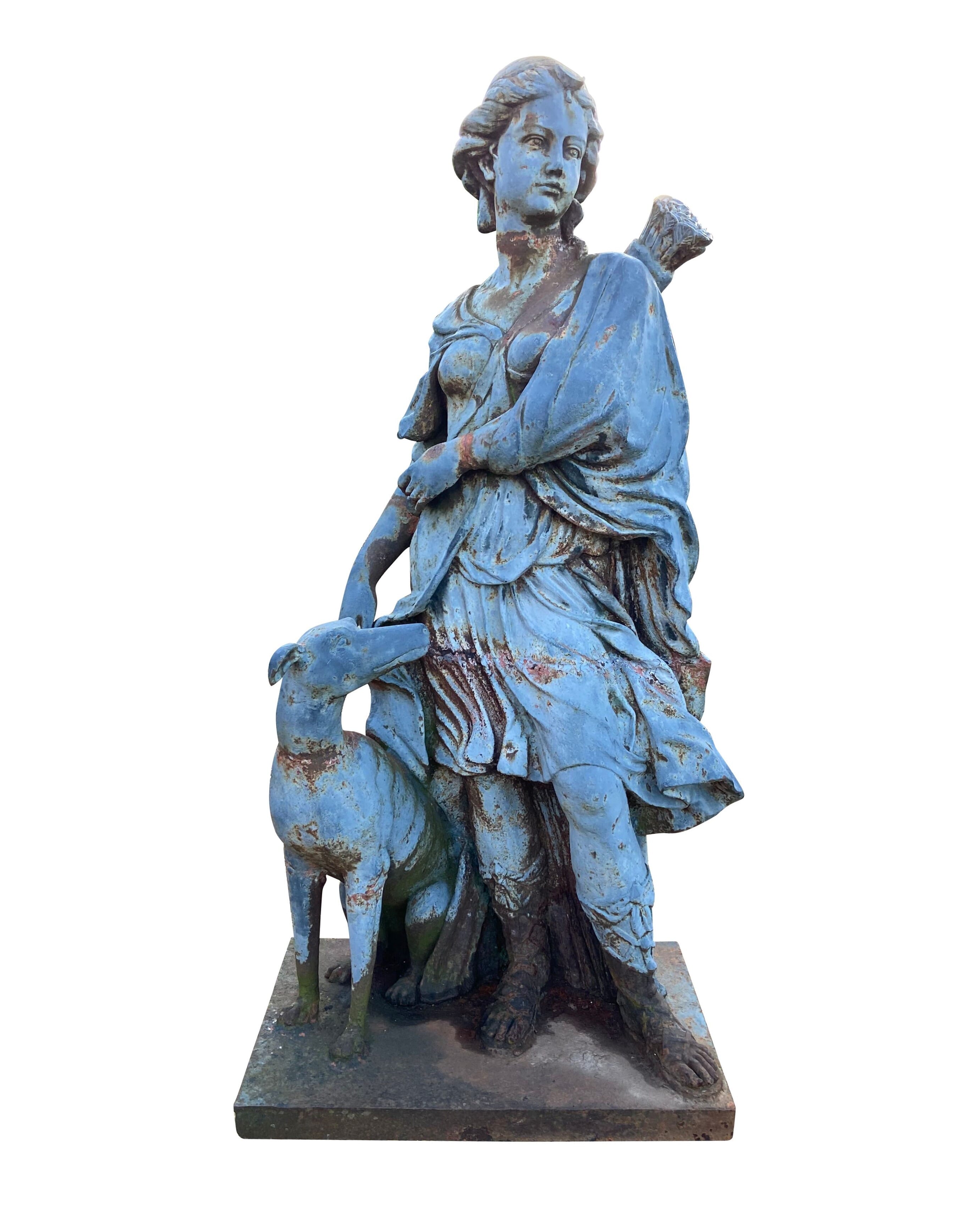 Vintage Cast Iron Statue of Diana The Huntress - 9554