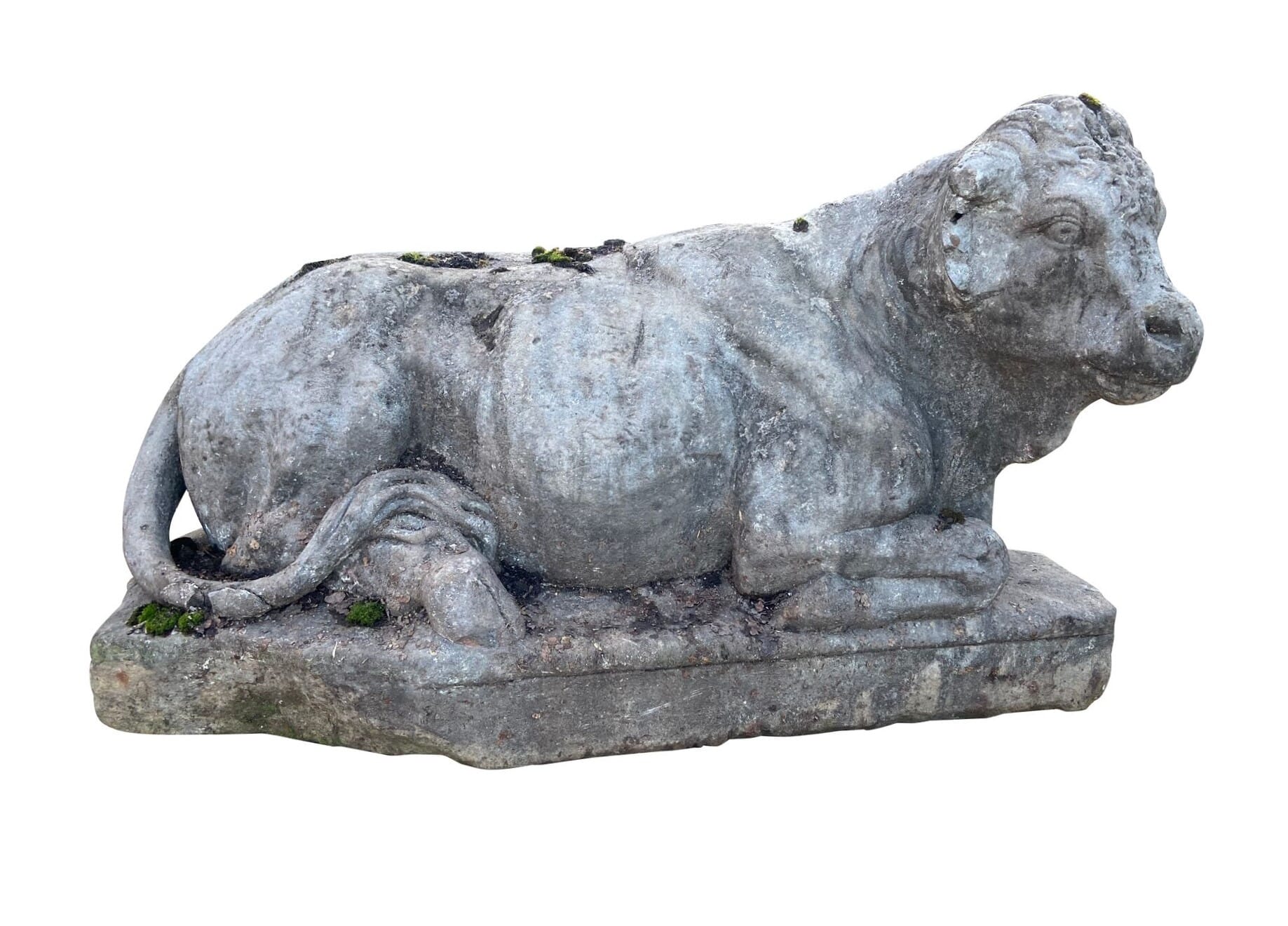 Hand Carved Solid Stone Cow - 9371