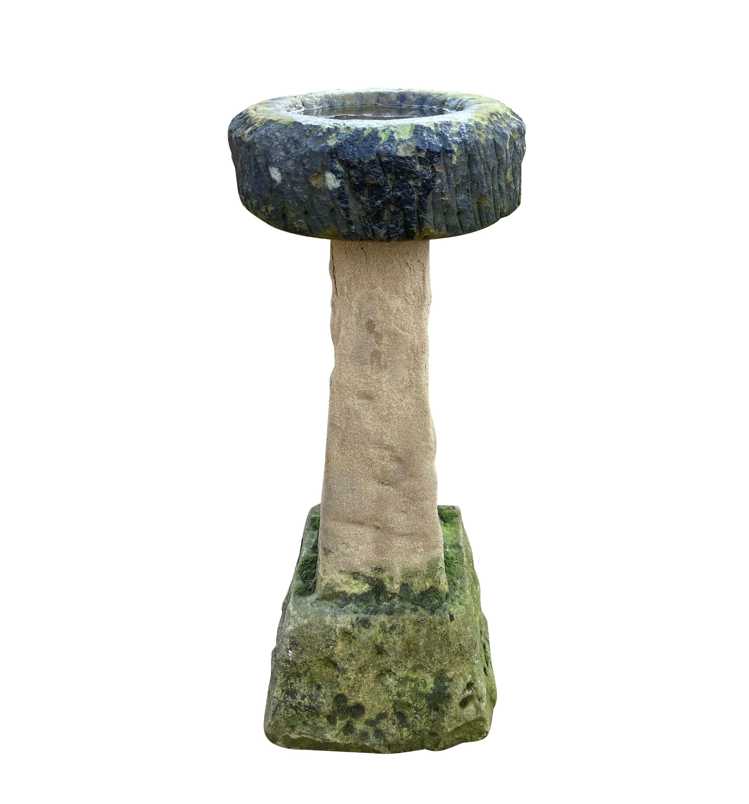 Garden Antique Hand Carved Solid Stone Outdoor Bird Bath - 9556