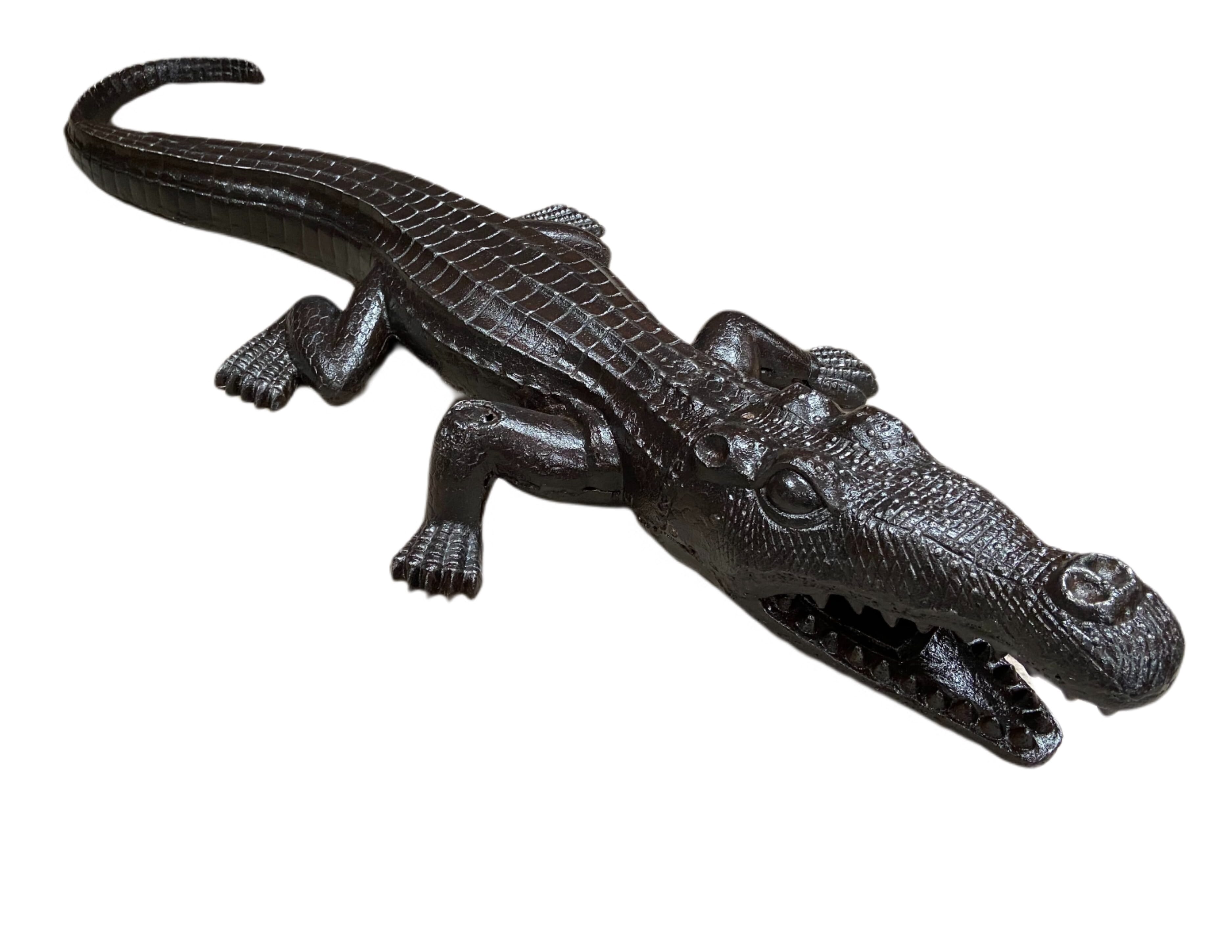 Rare Large Antique Cast Iron Polished Crocodile - 9610