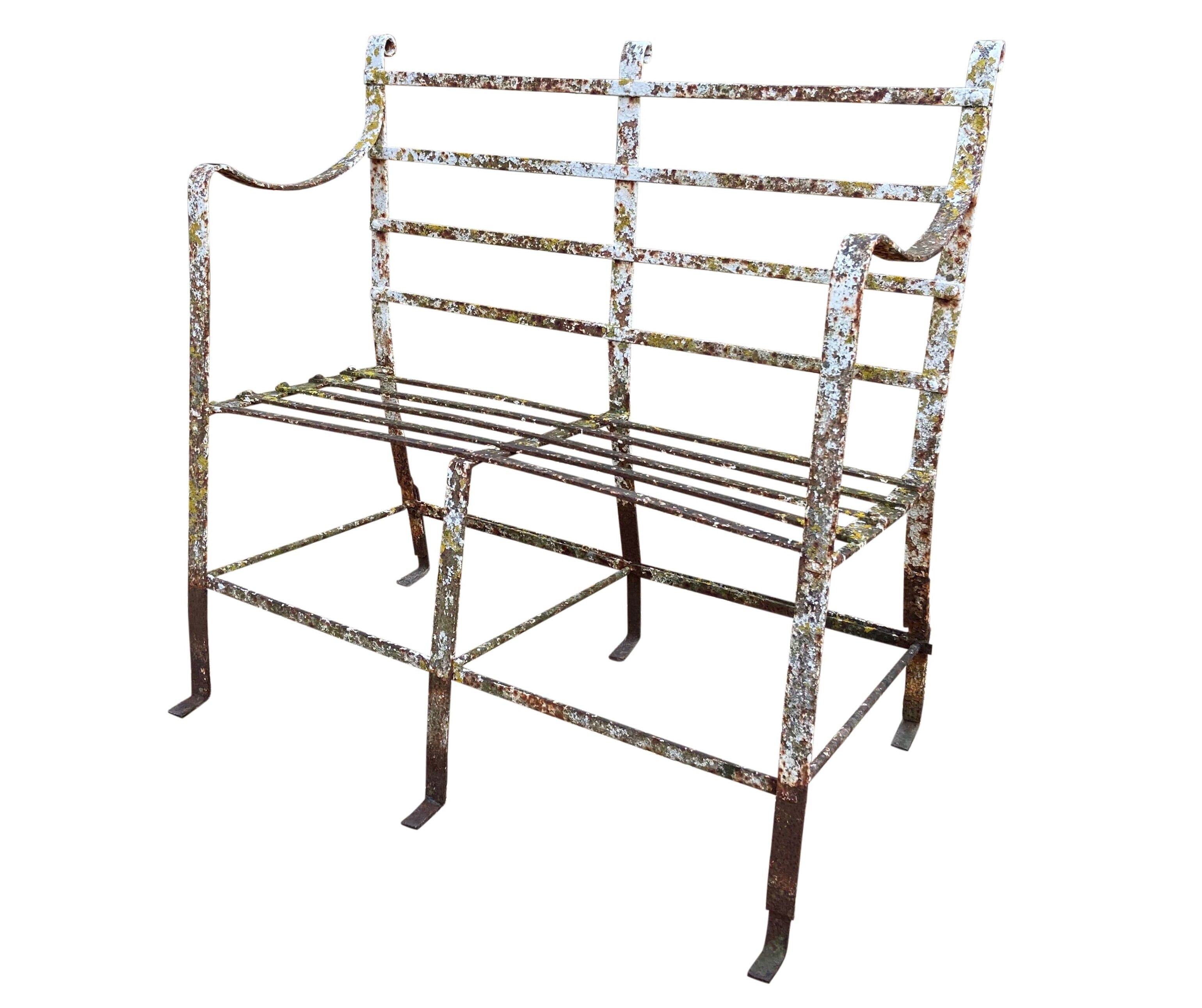 Victorian Decorative Iron Strapwork Bench - 9612