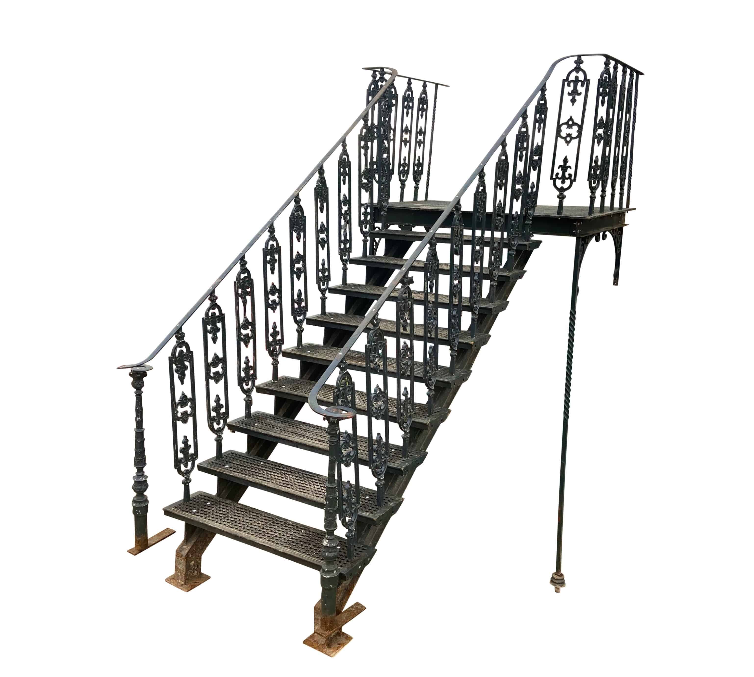 Large Reclaimed Metal Straight Staircase