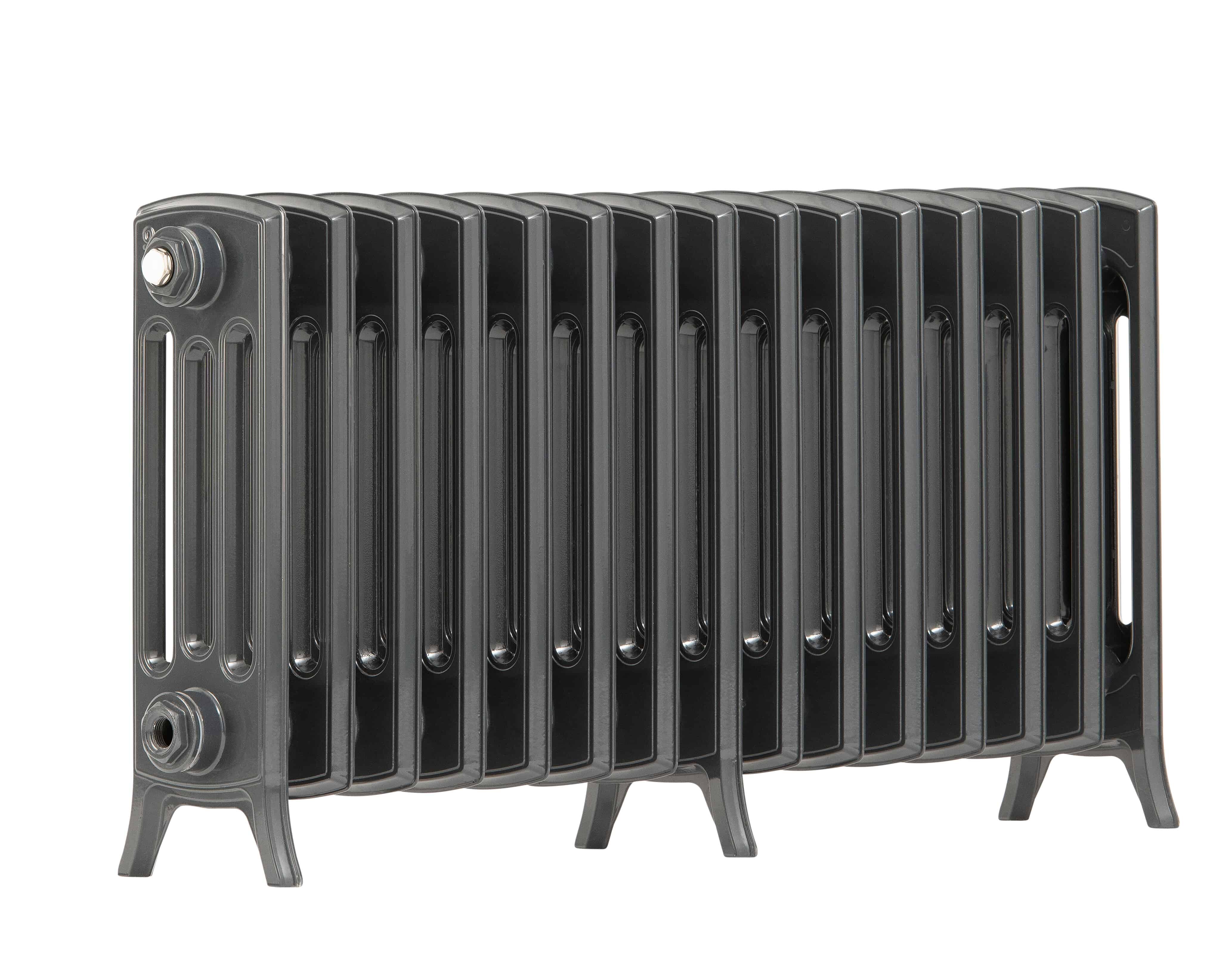 Traditional 4 Column Grey Edwardian Style Steel Radiator