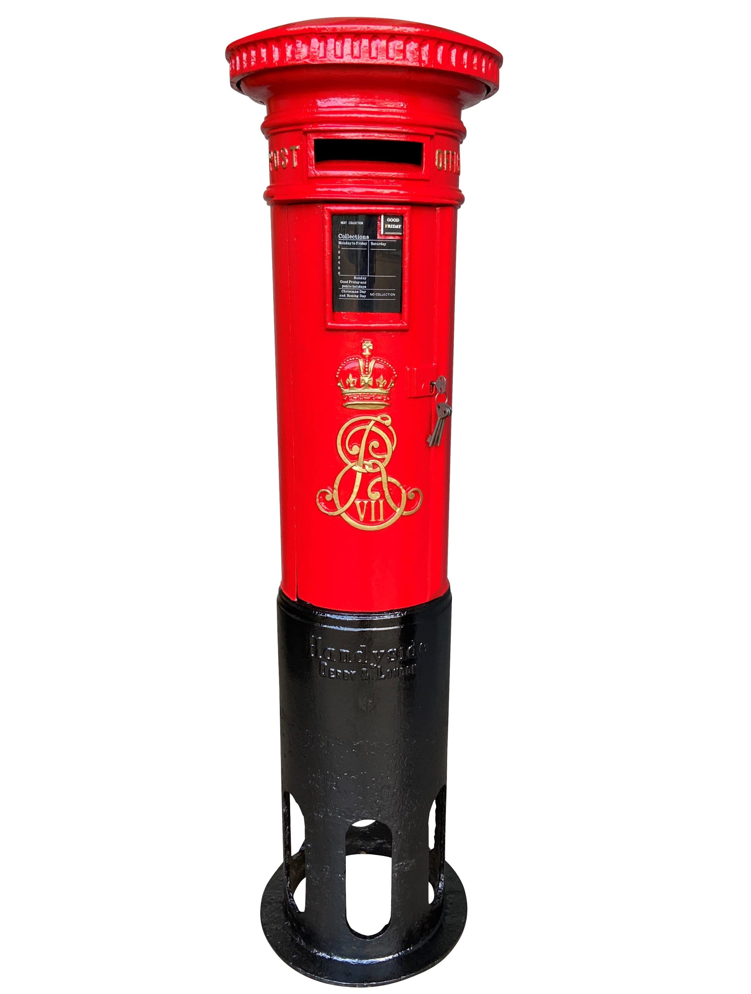 Original Rare Cast Iron Edward VII Post Office Pillar Box - 9481