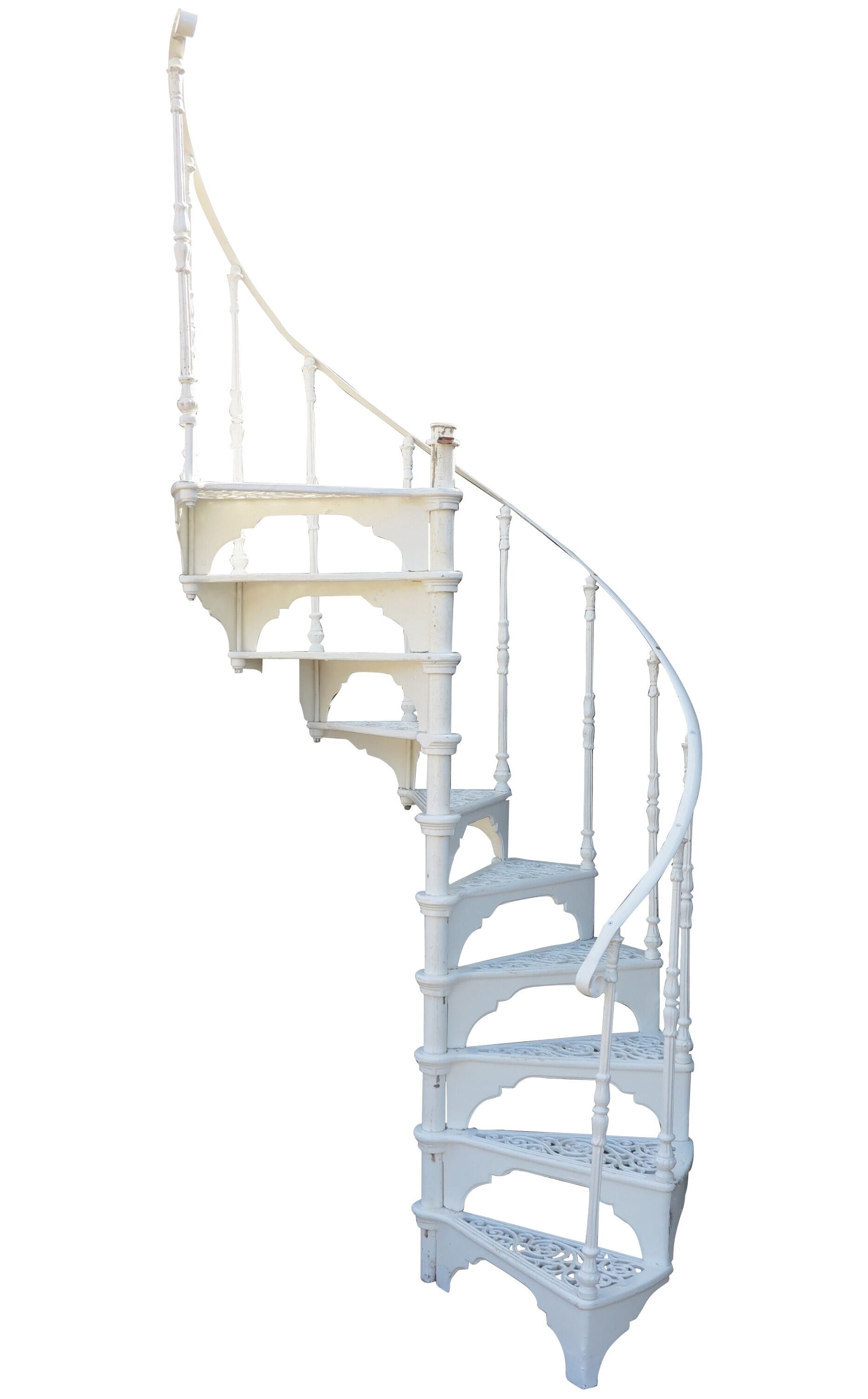White Safety Stairways Cast Iron Spiral Staircase - 9618