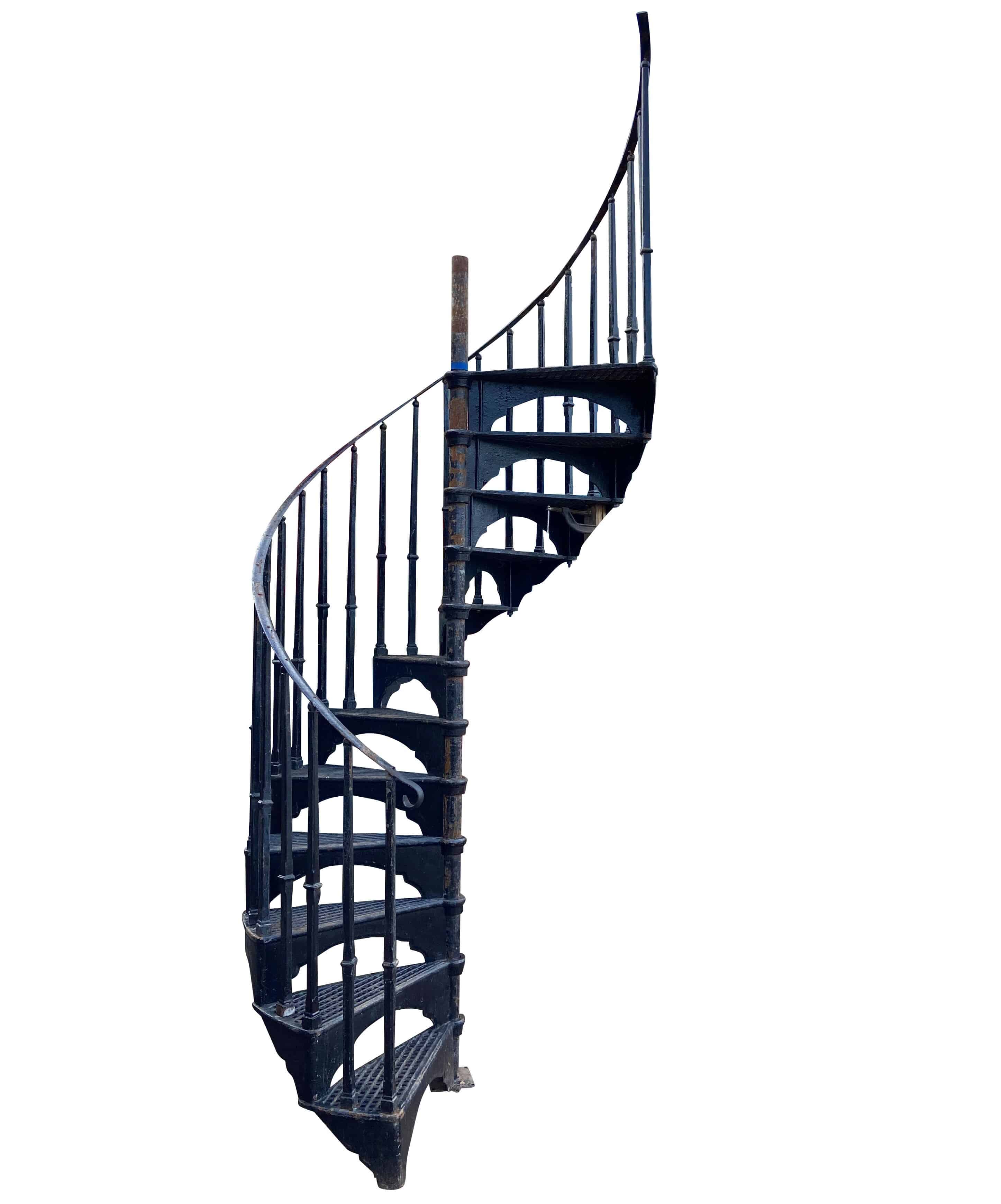 Genuine Reclaimed Cast Iron H & C Davis Spiral Staircase