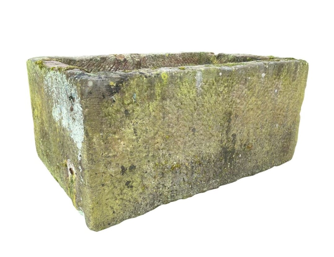 English Carved Solid Stone Garden Trough - 9638